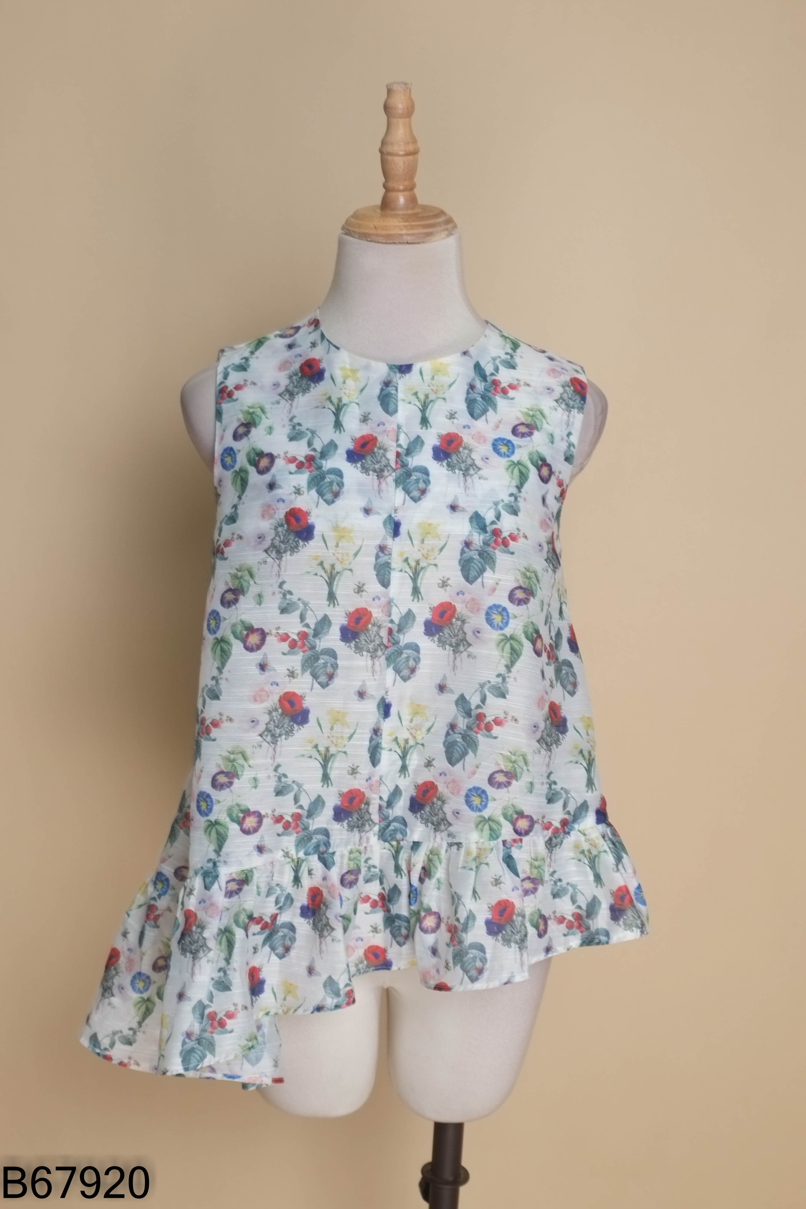 Áo voan NEW COLLECTION trắng họa tiết hoa