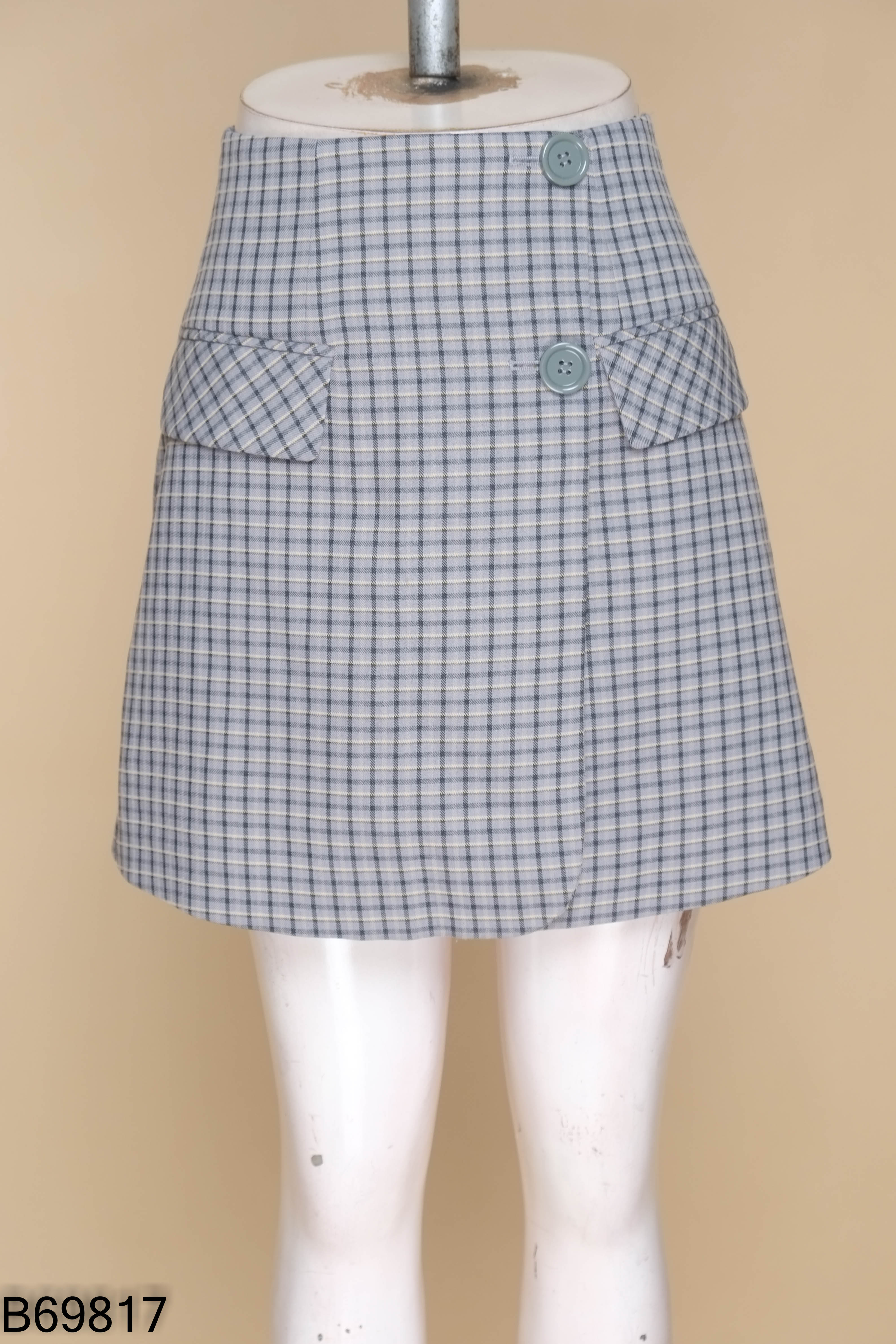 CHân váy D.CHIC xanh kẻ caro