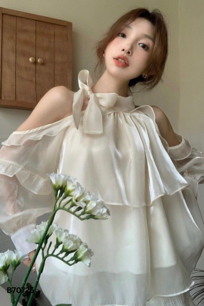 Áo organza be hở vai