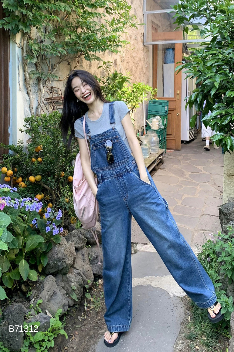 Yếm quần jeans xanh