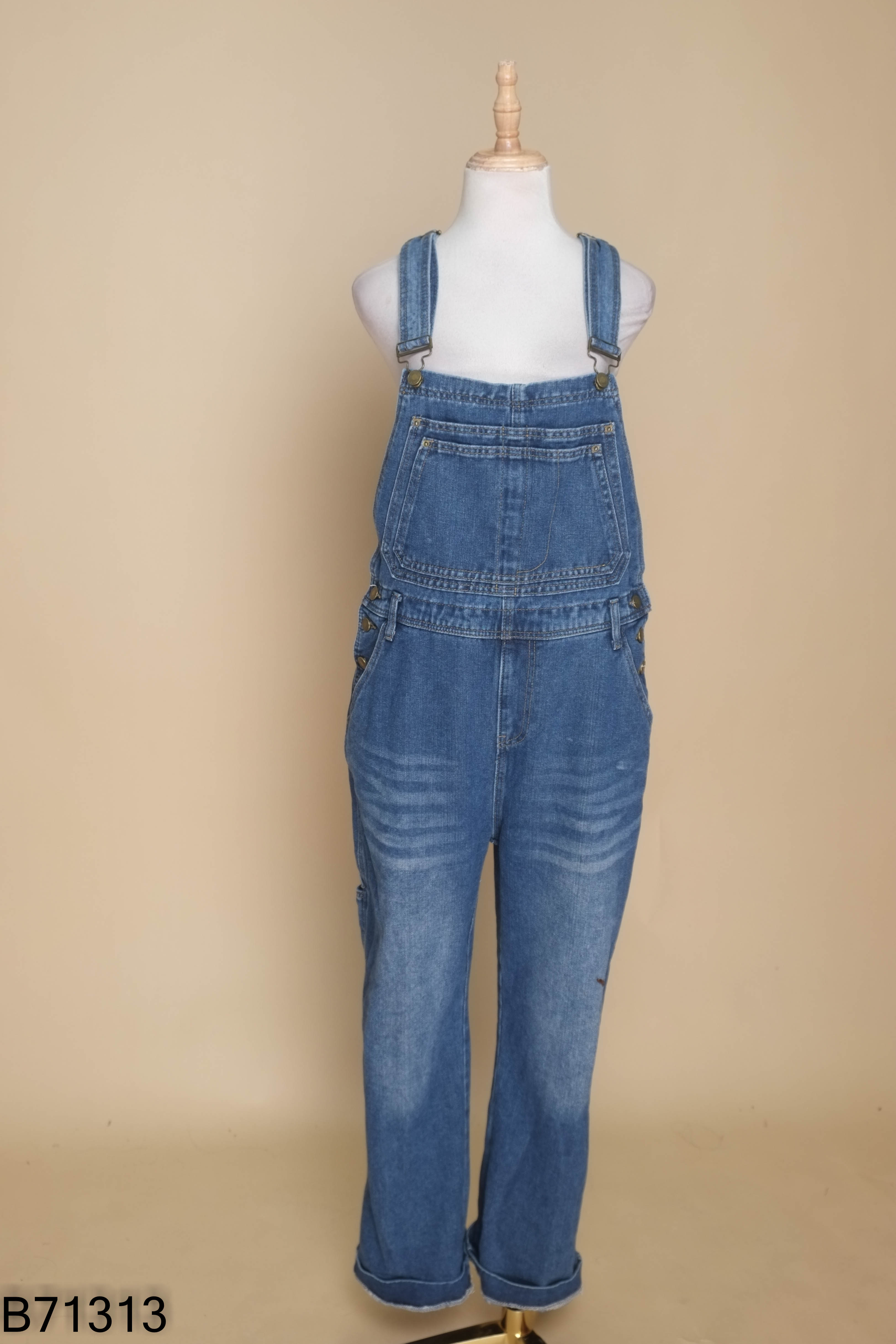 Yếm quần jeans xanh