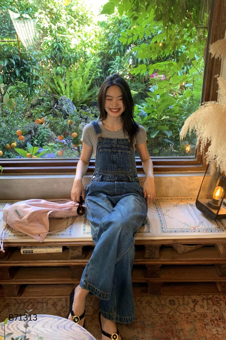 Yếm quần jeans xanh