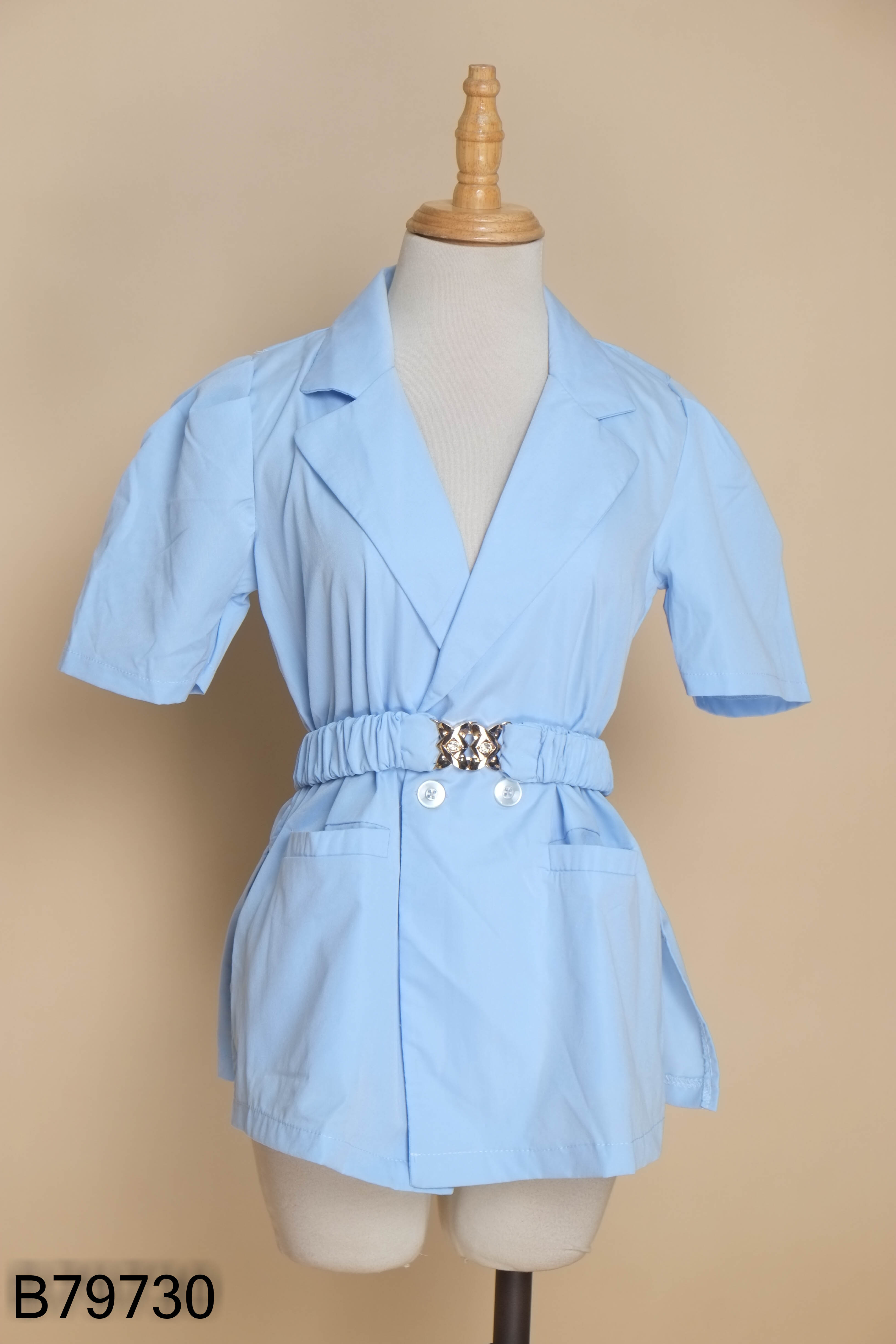 NEWTAG áo blazer xanh kèm đai