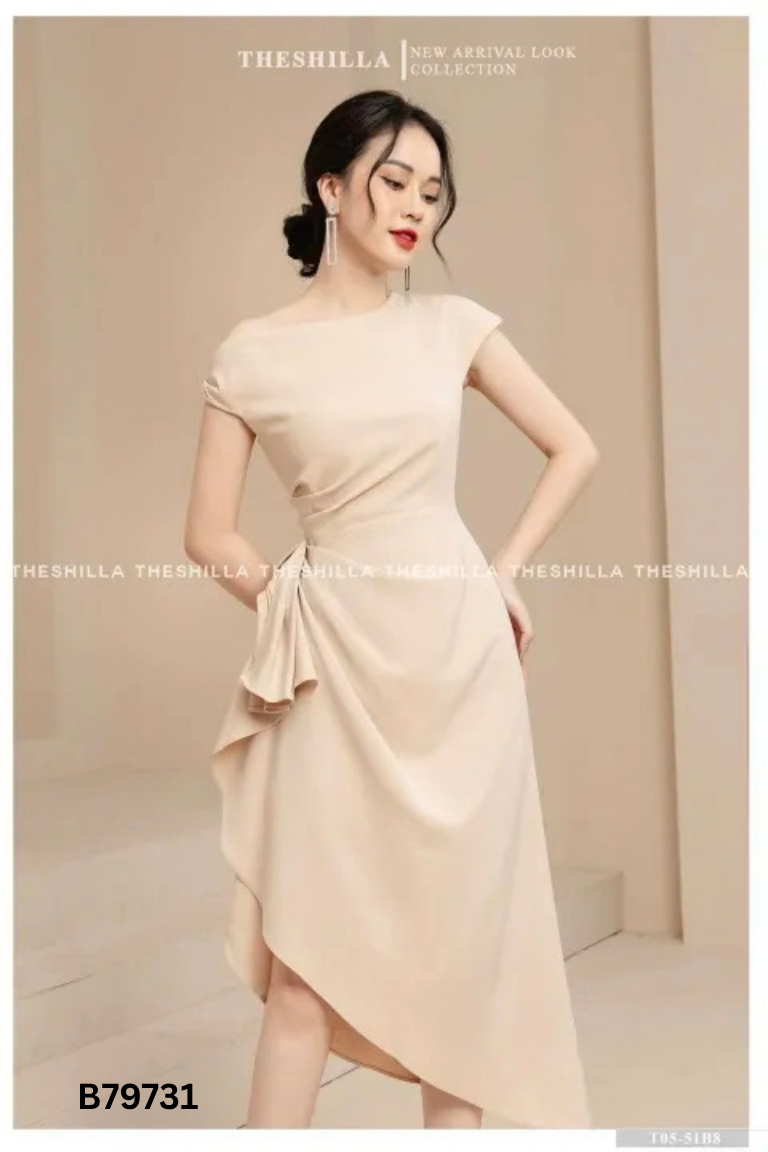 NEWTAG SHILLA STU váy lệch vai be nhún eo