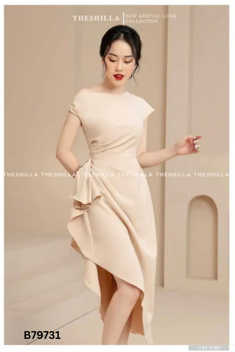 NEWTAG SHILLA STU váy lệch vai be nhún eo