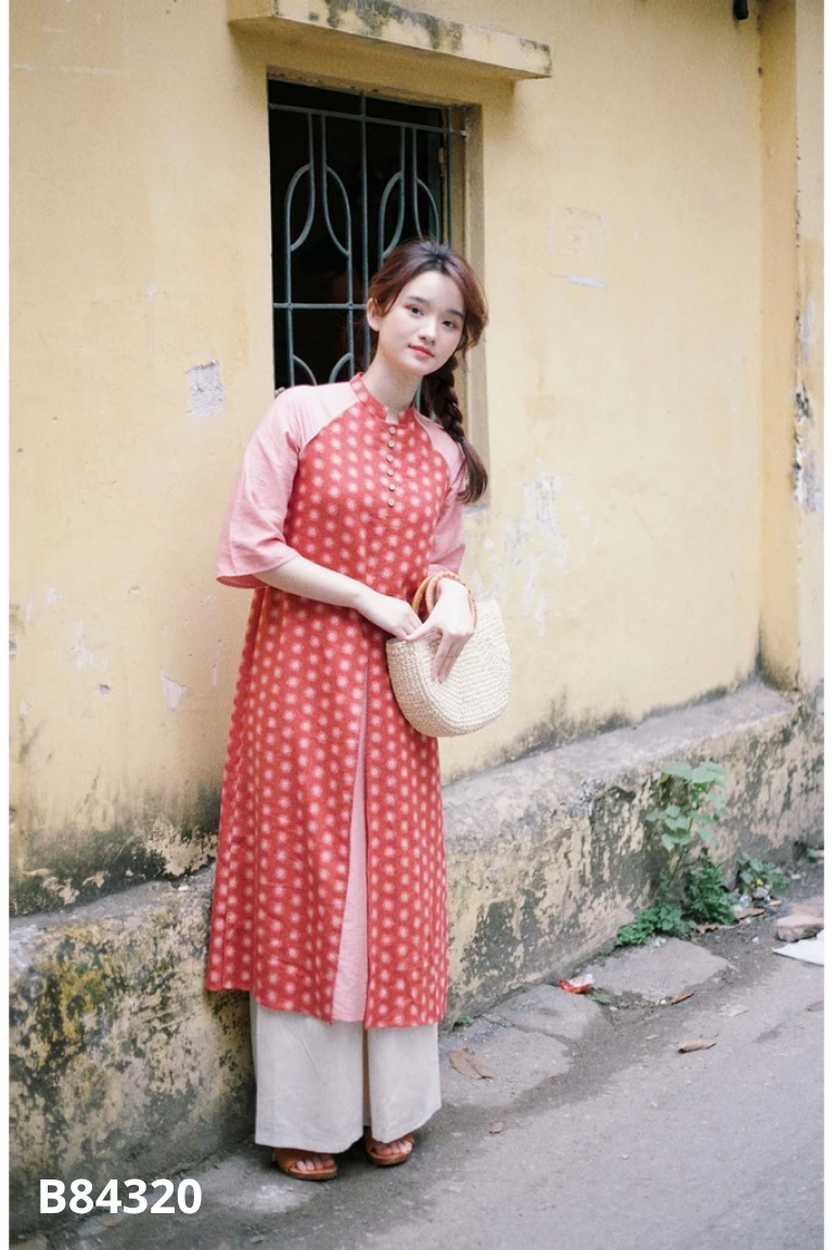 Áo dài KODAC cam 4 tà (không quần)