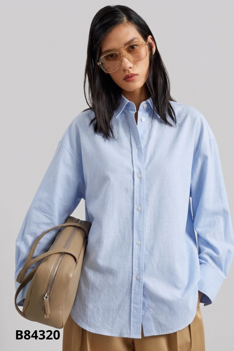 Áo sơ mi xanh trơn ZARA (xuất)