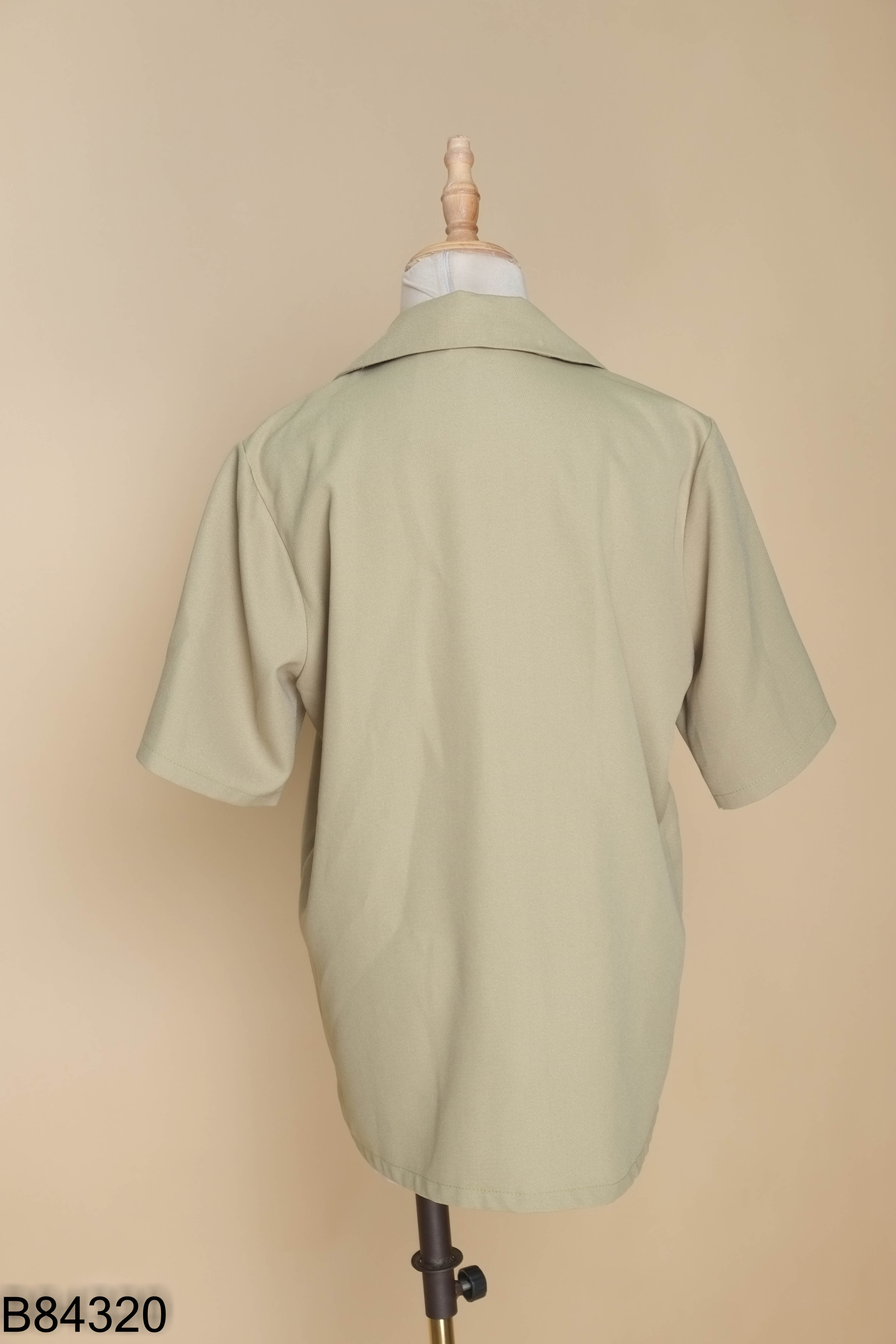 Áo khoác blazer xanh AN XING cộc tay