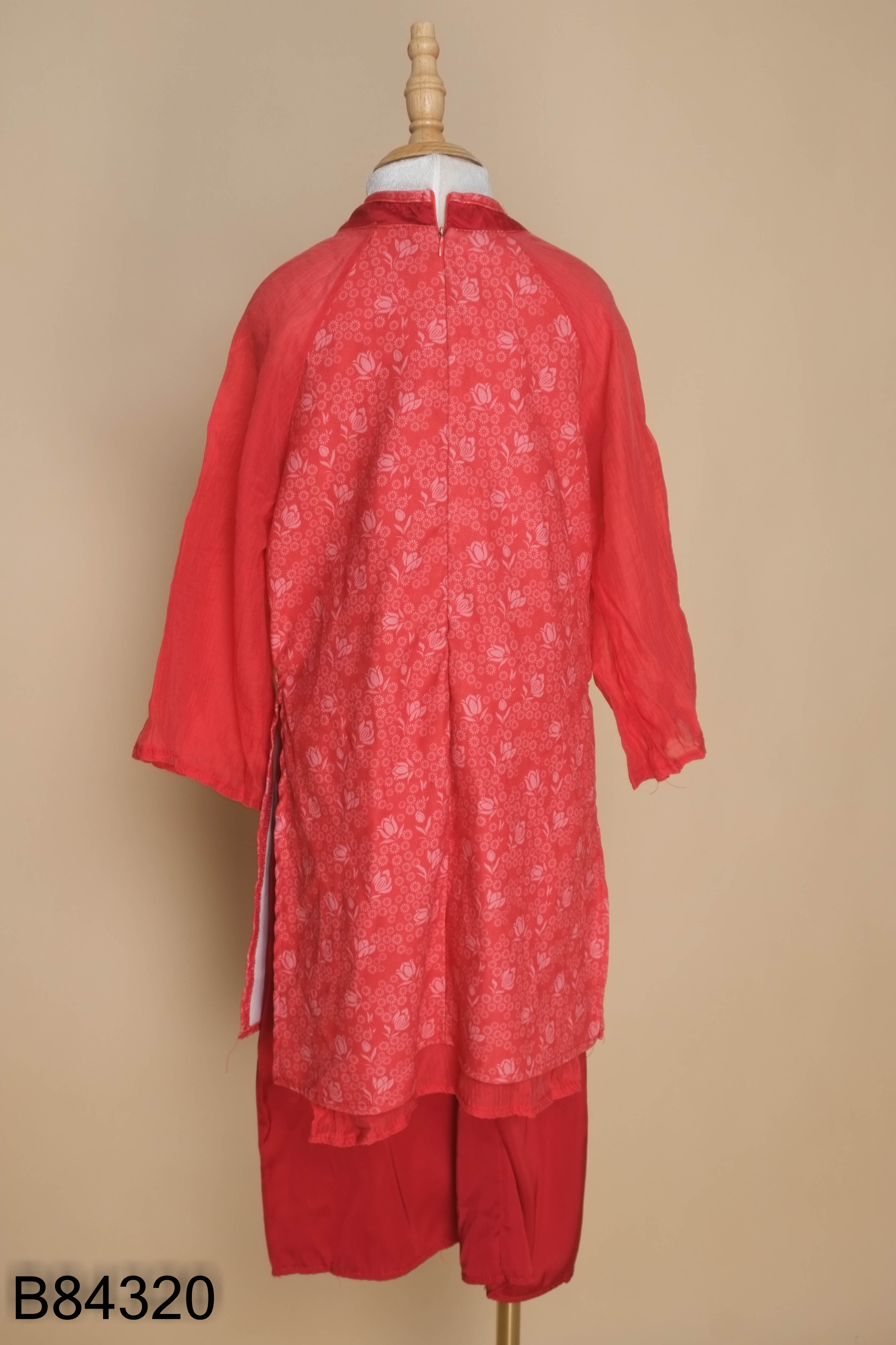 Set áo dài KIDS đỏ + quần đỏ