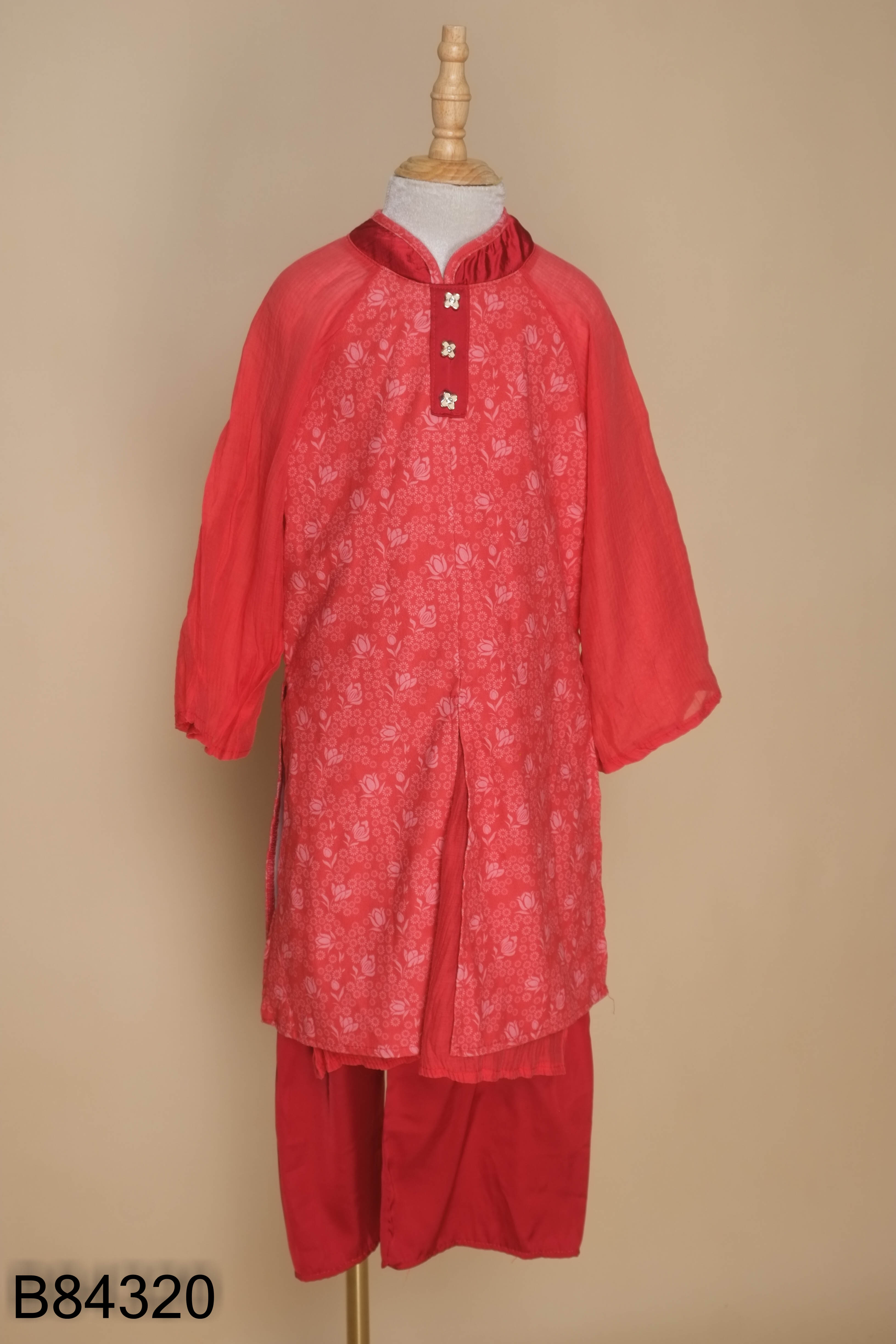 Set áo dài KIDS đỏ + quần đỏ