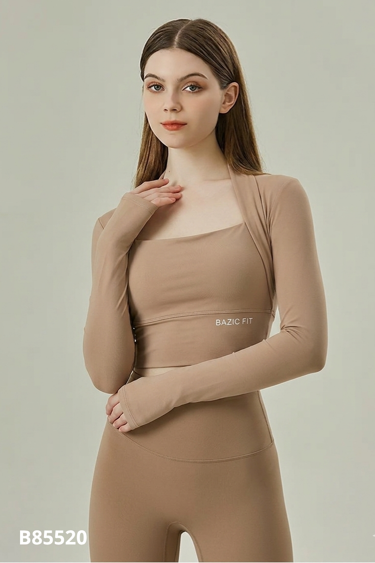 Áo tập nâu trơn