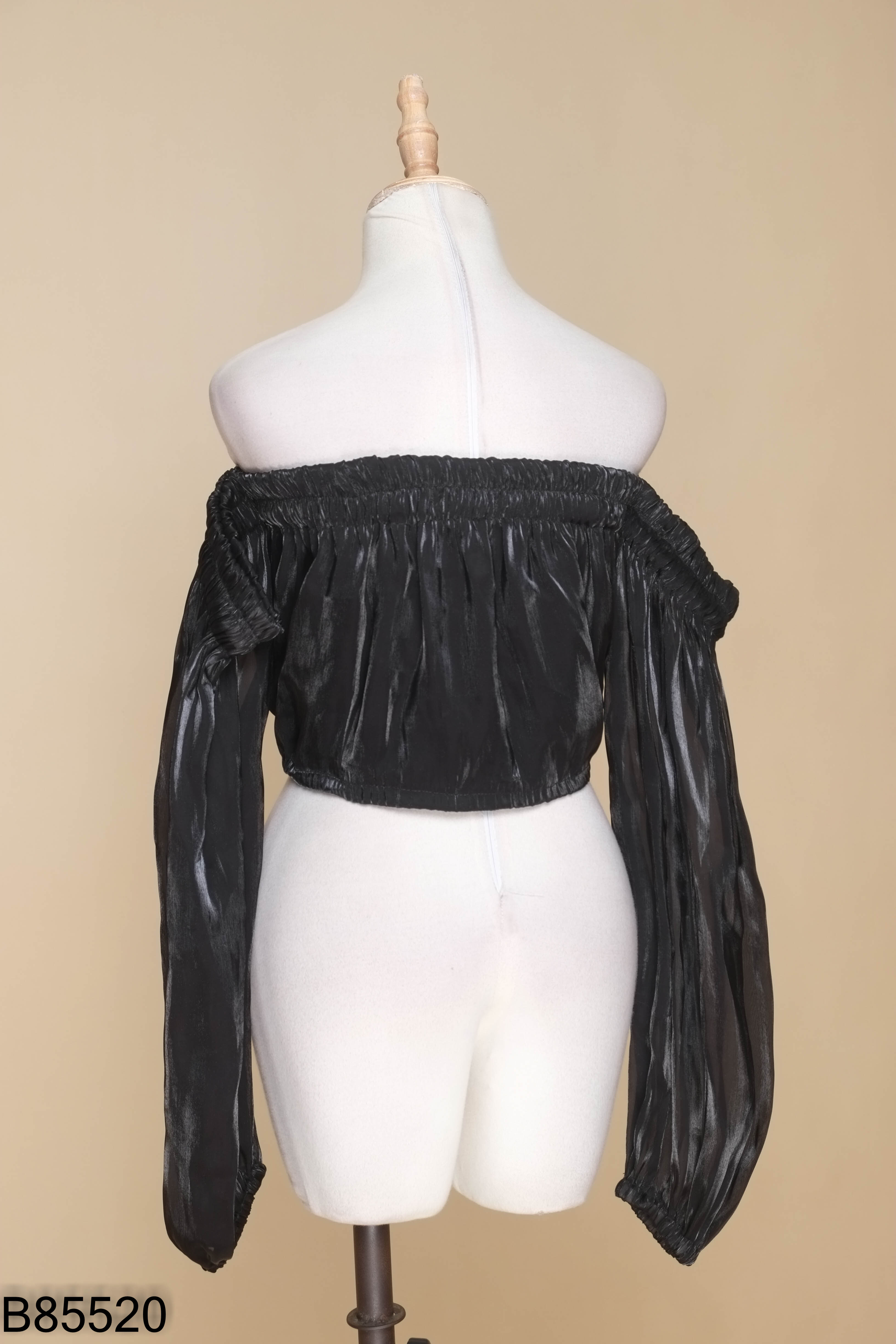Áo croptop đen ánh TINGOAN