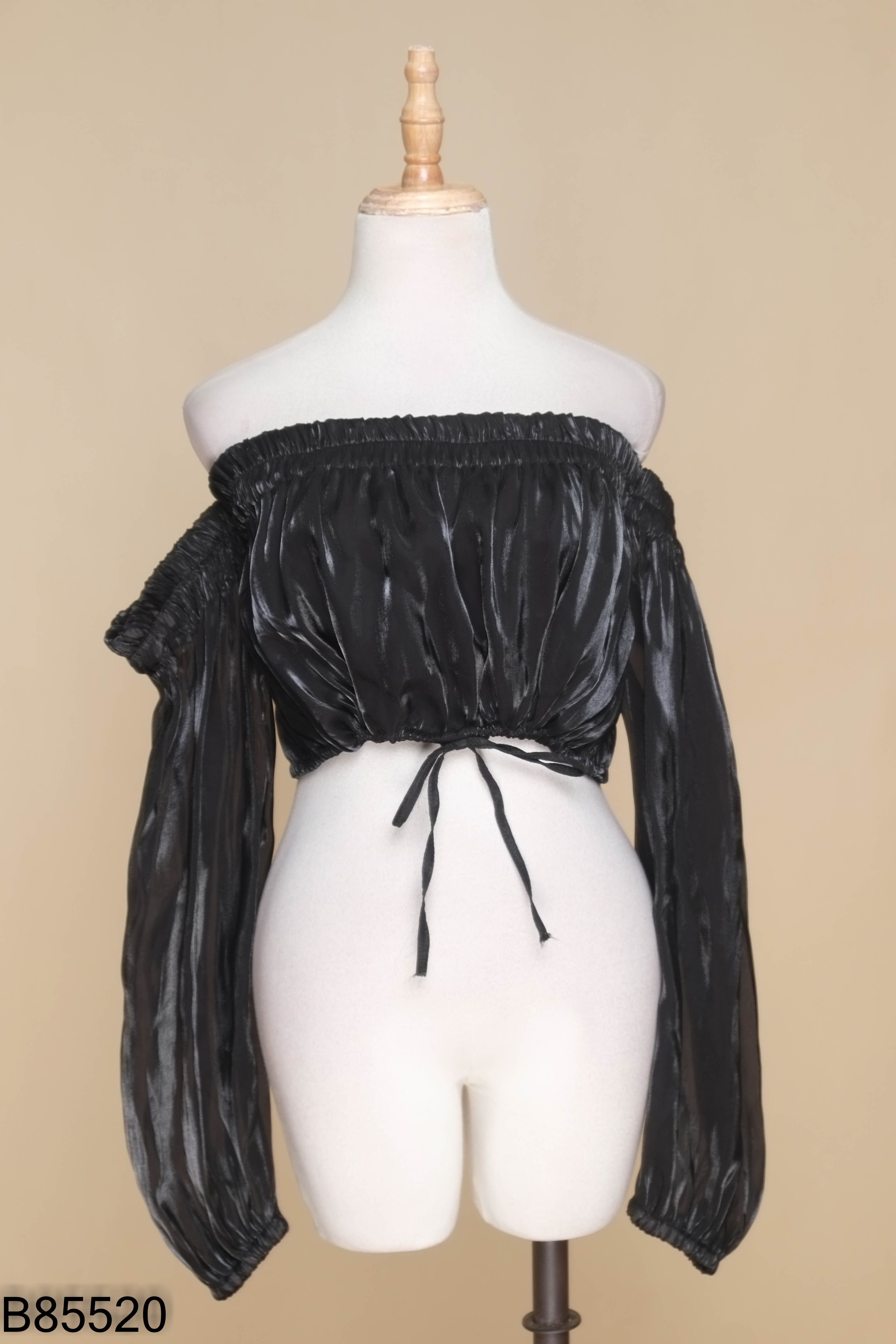Áo croptop đen ánh TINGOAN