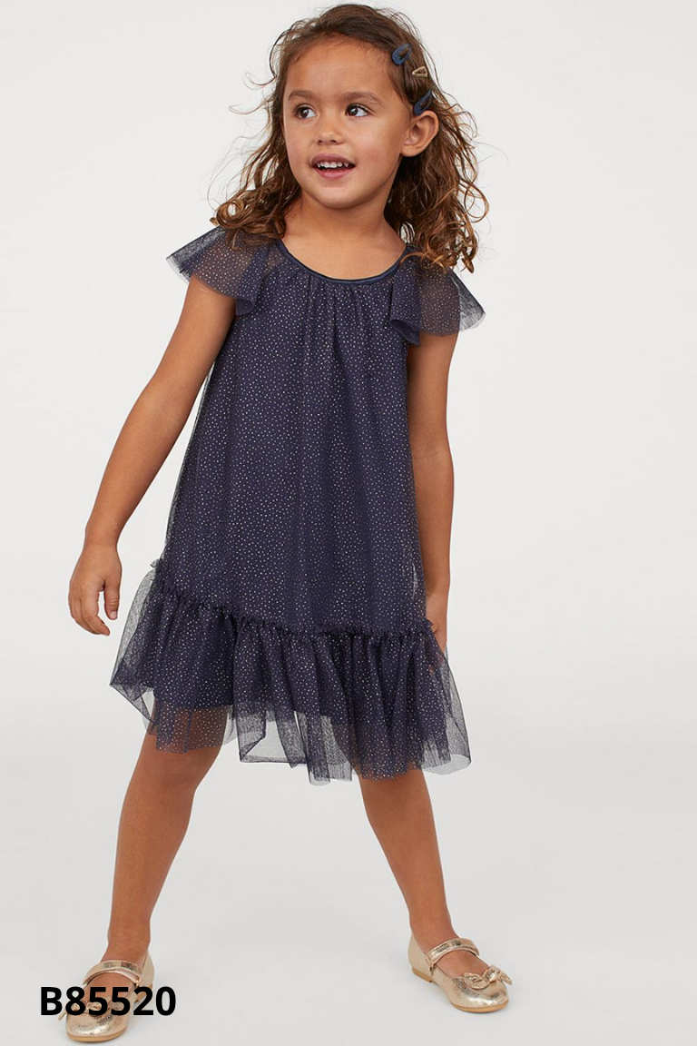 Váy xanh babydoll kim tuyến KIDS