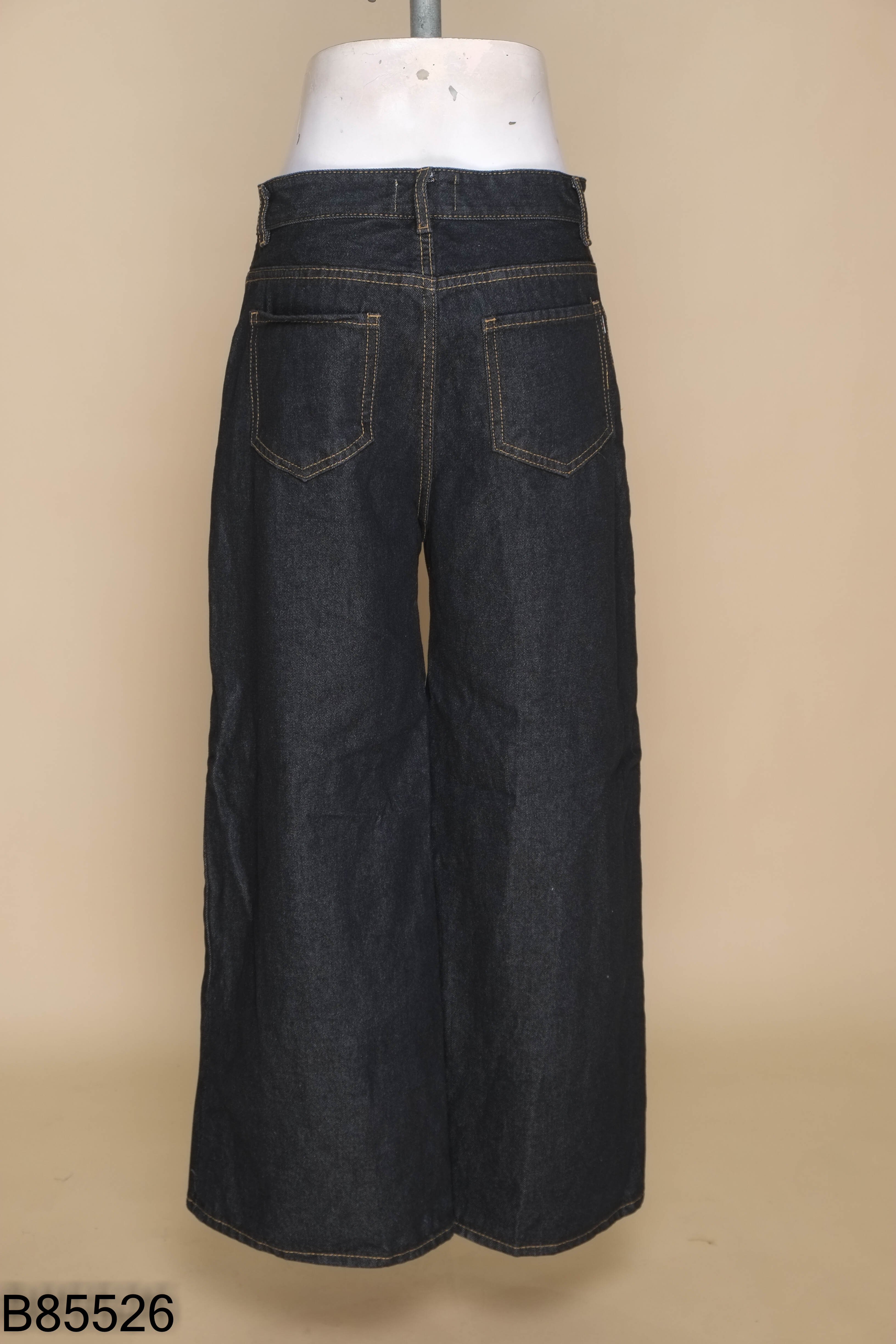Quần jeans đen CALEM.CLUB ống rộng