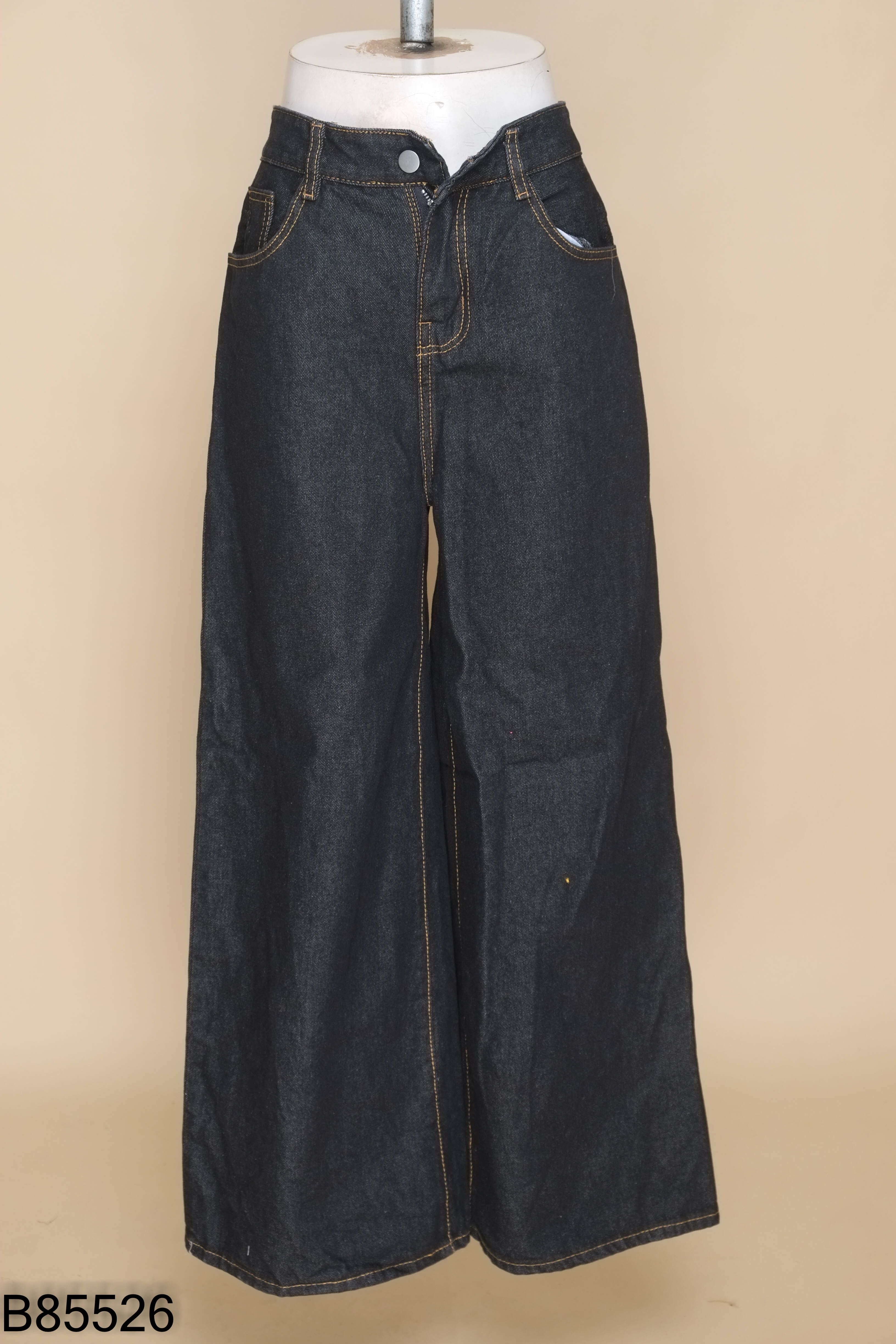 Quần jeans đen CALEM.CLUB ống rộng