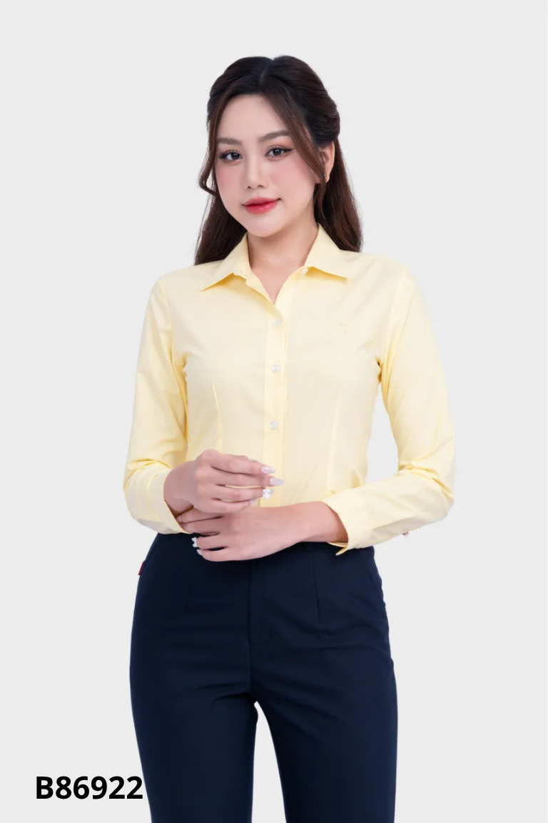 Áo sơ mi THAI HOA vàng trơn