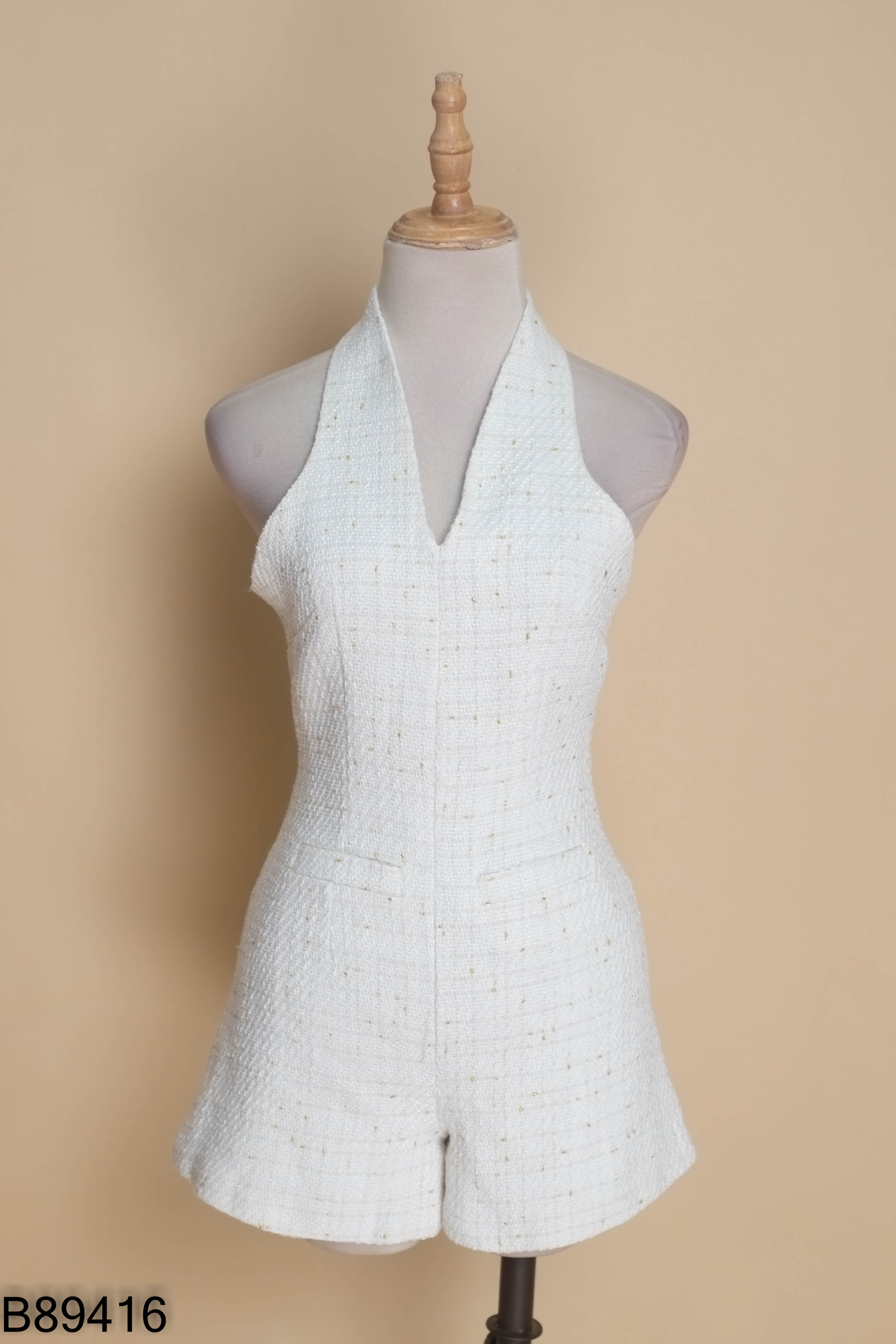 Jumpsuits dạ trắng