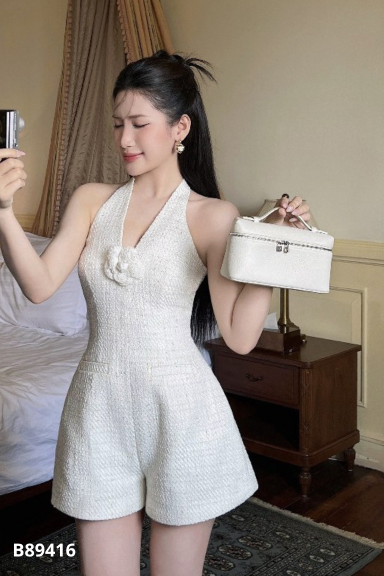 Jumpsuits dạ trắng
