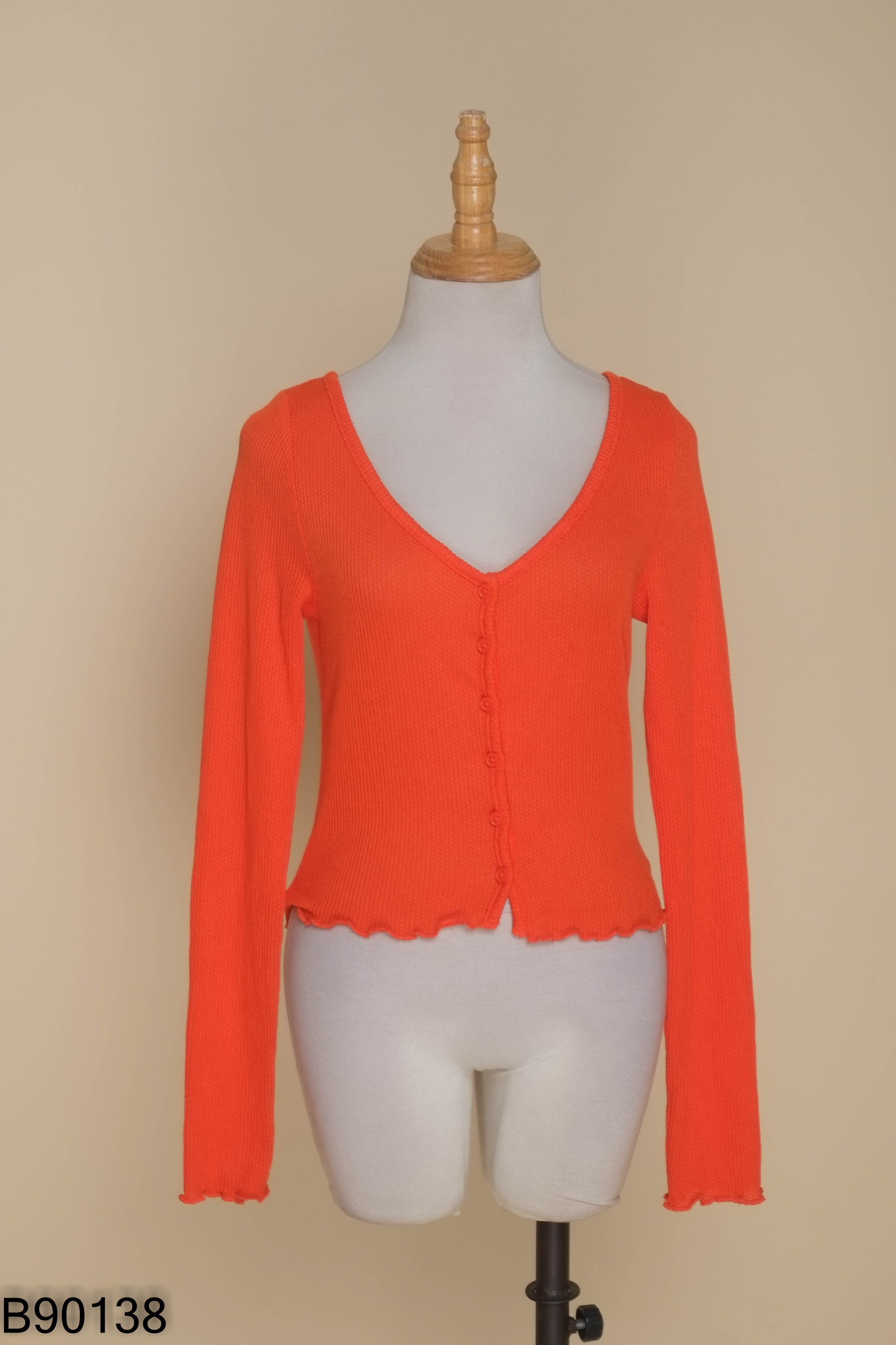 Áo cardigans DIVIDED đỏ dáng ngắn