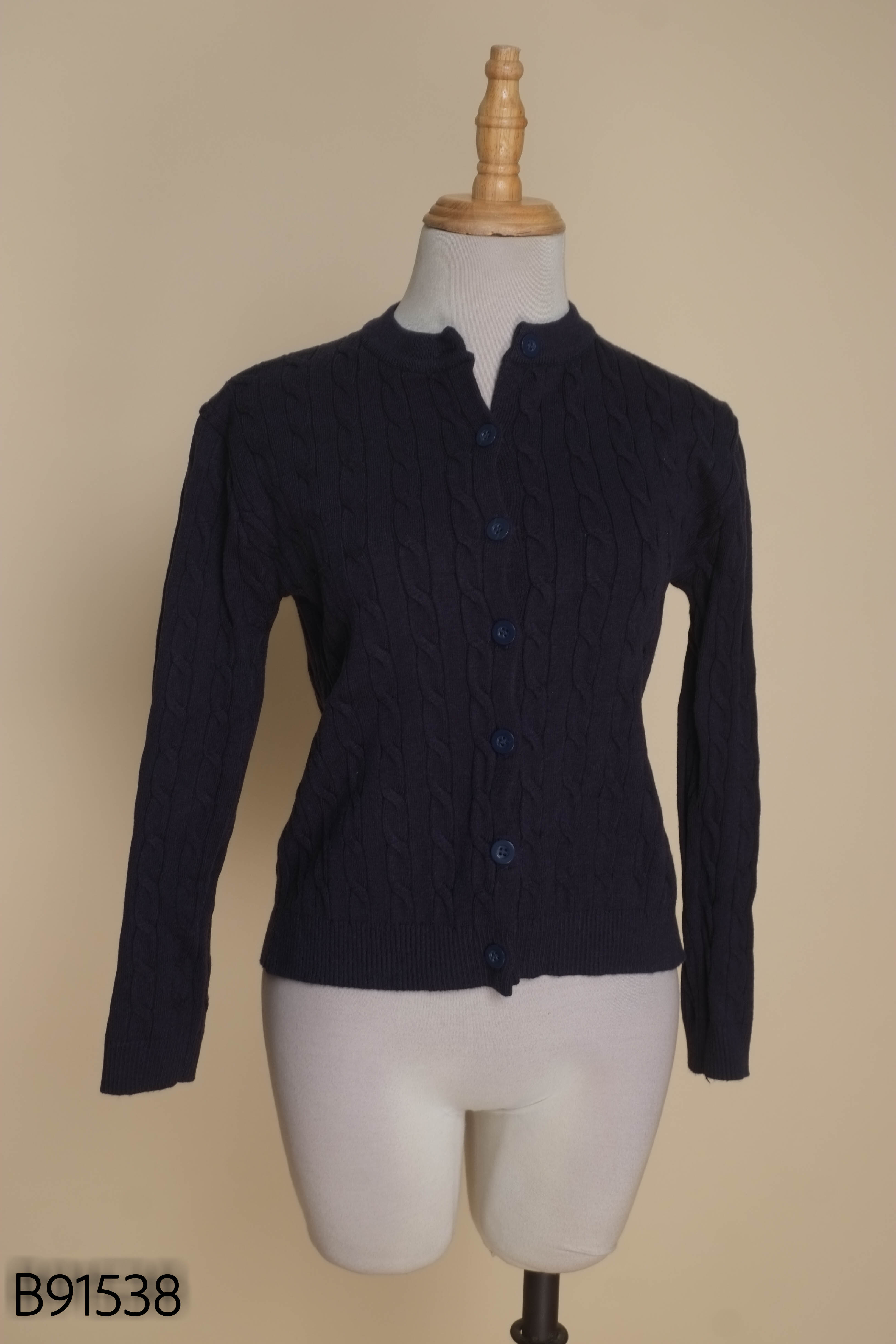 Áo len cardigan xanh DELIZ VN trơn