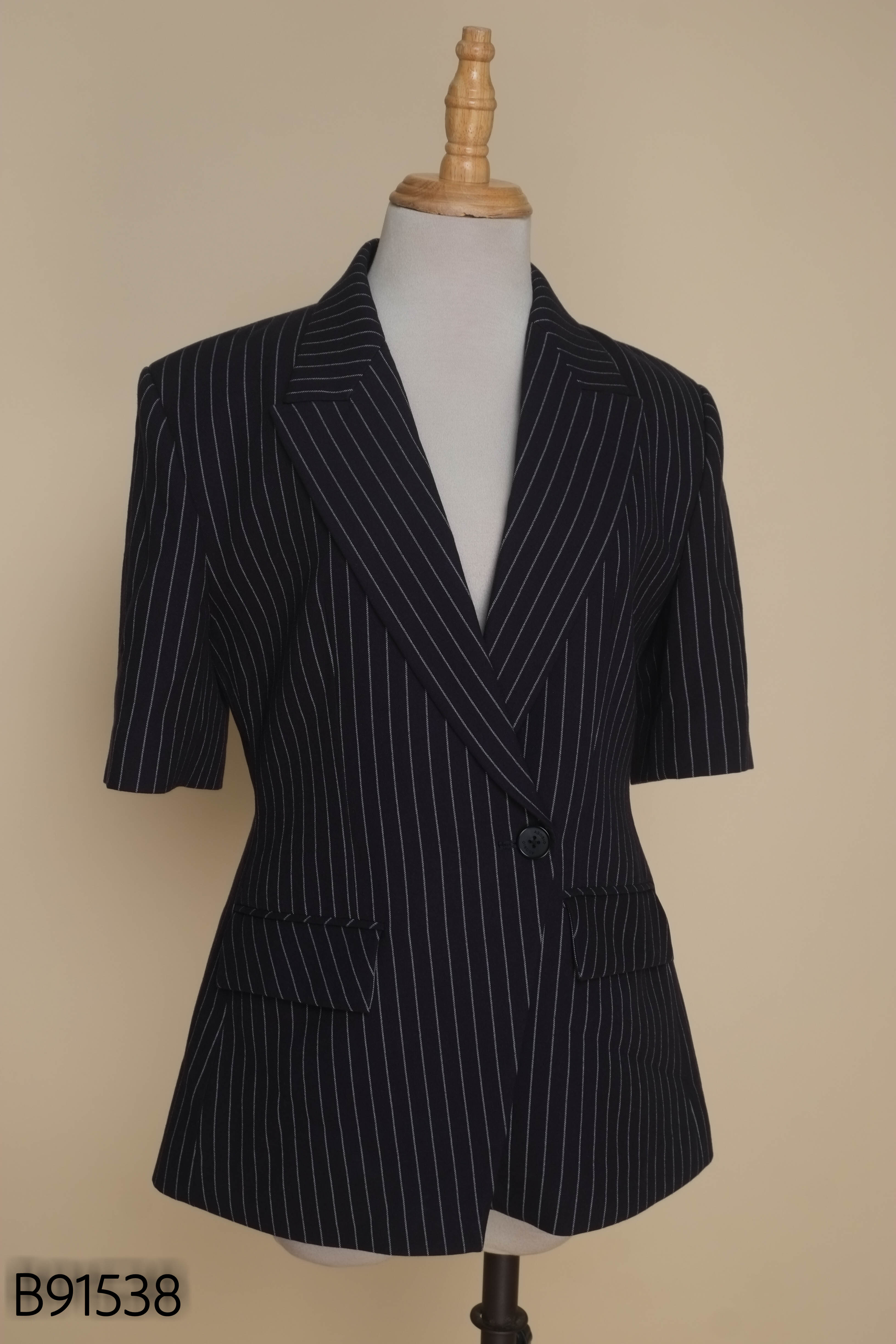 Áo vest xanh sọc trắng BASIC BAE.98