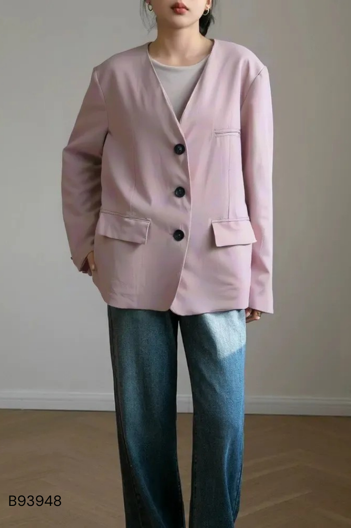 Áo blazers be cổ nhọn