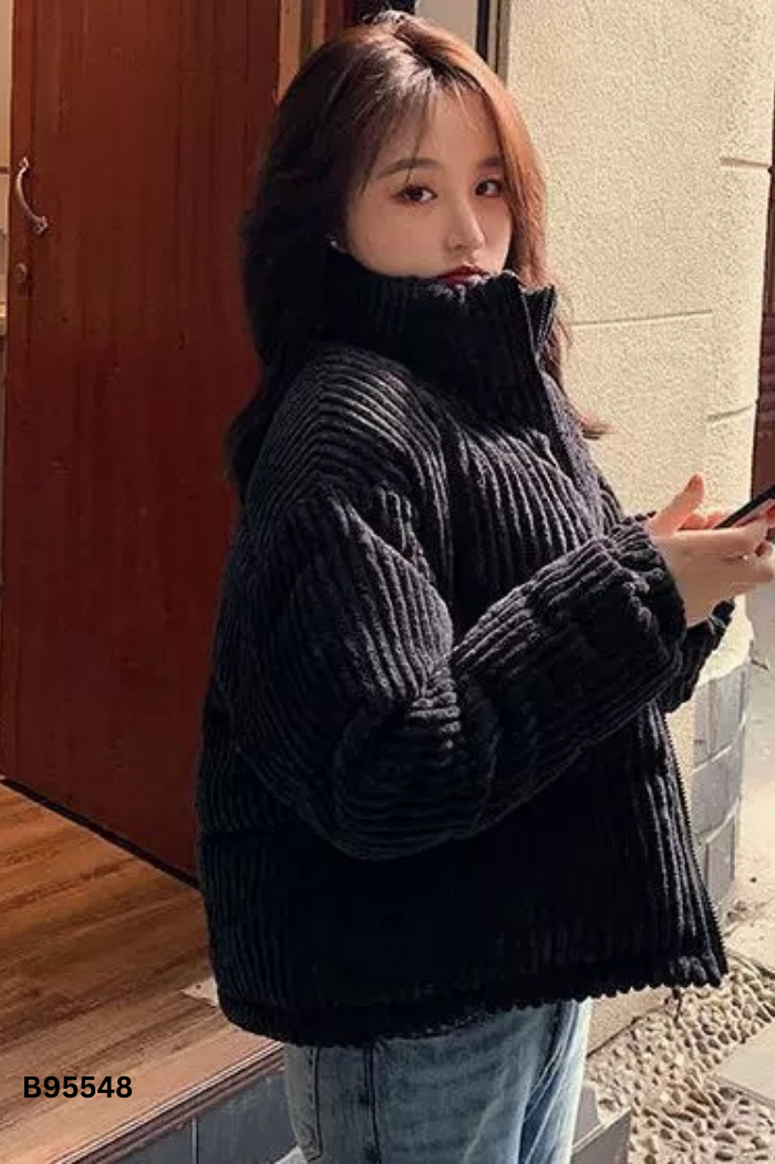 Áo khoác đen bông