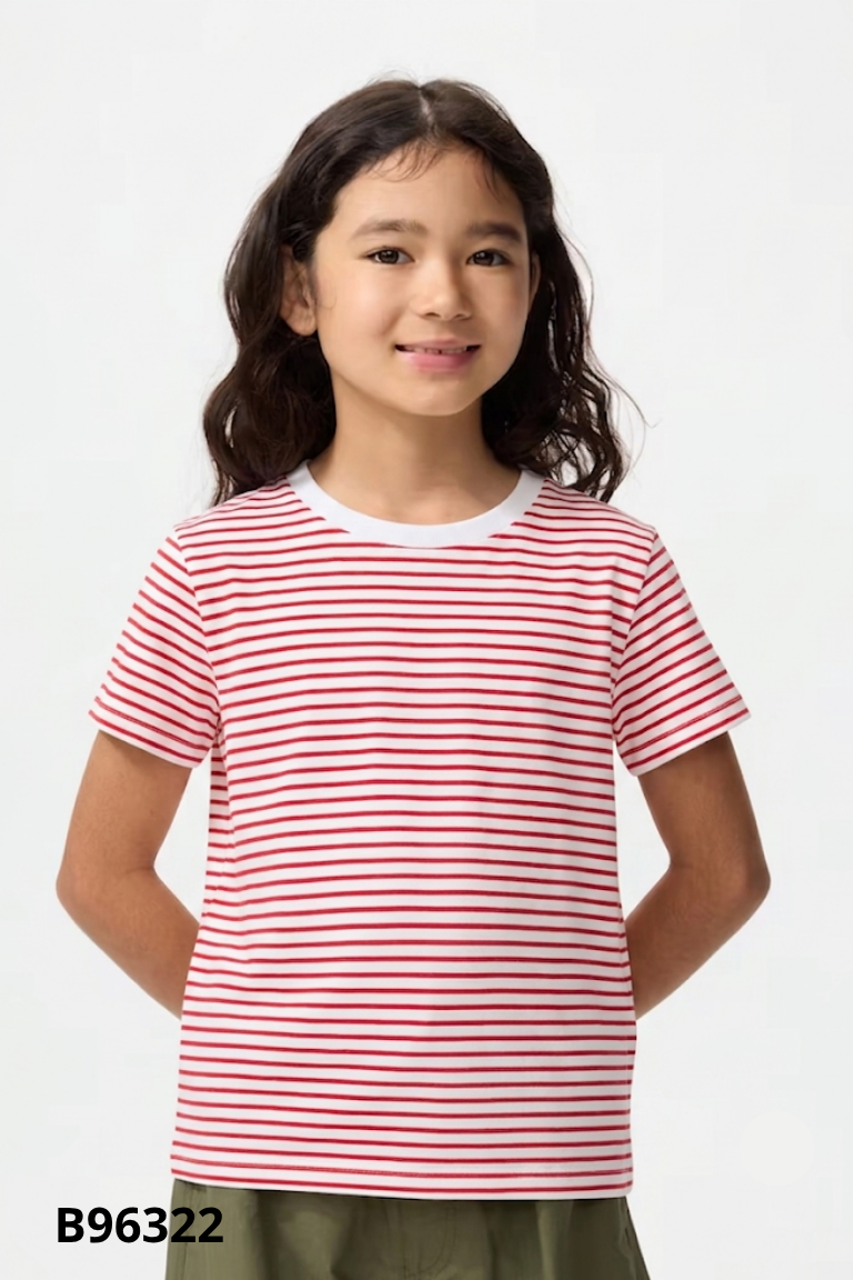 Áo thun trắng kẻ đỏ UNIQLO KIDS