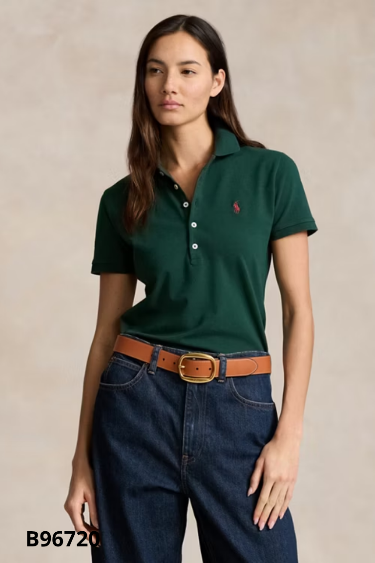 Áo polo xanh lá thêu ngựa