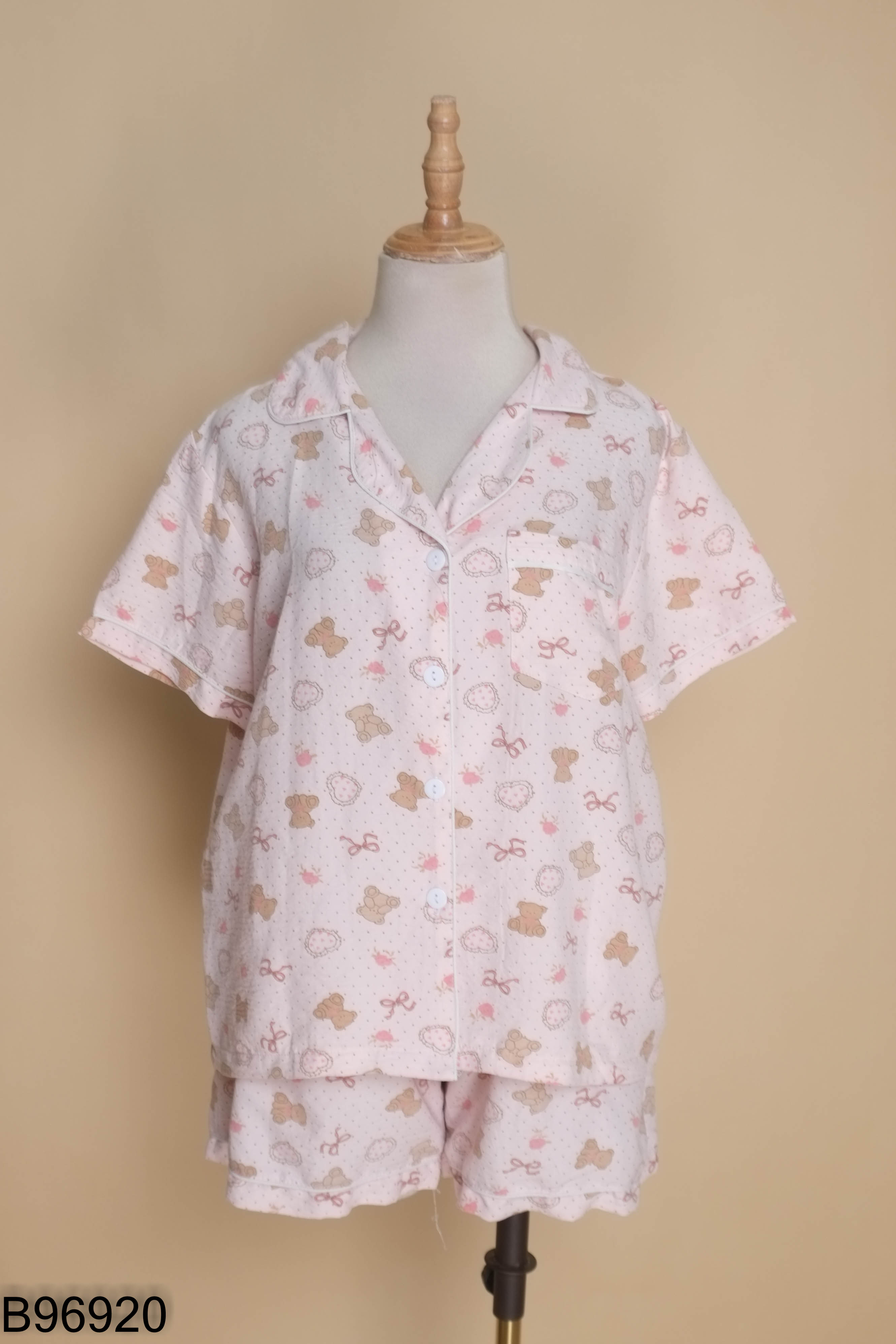 SET áo ngủ GIORNO hồng gấu+ quần