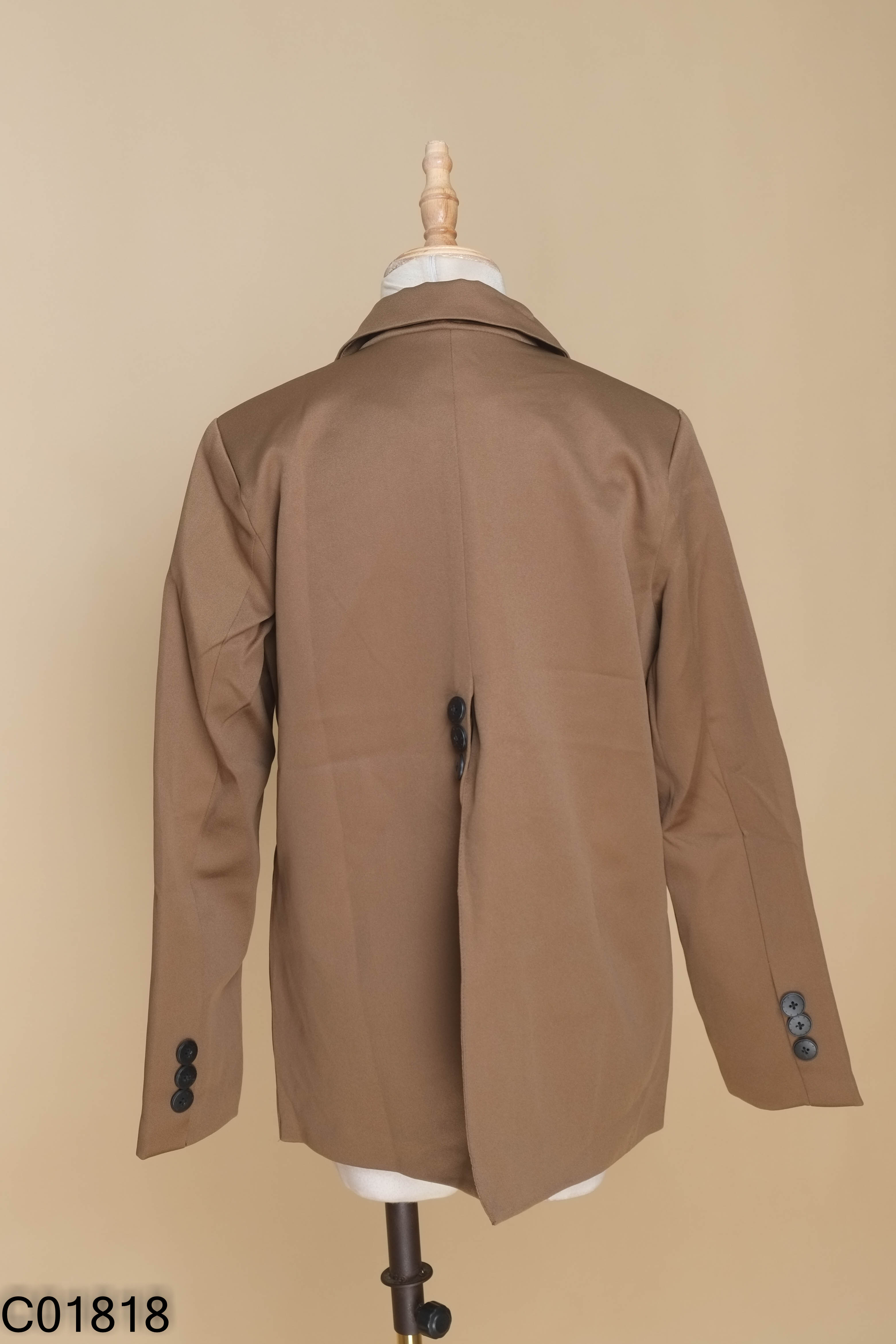NEWTAG Áo blazer nâu trơn