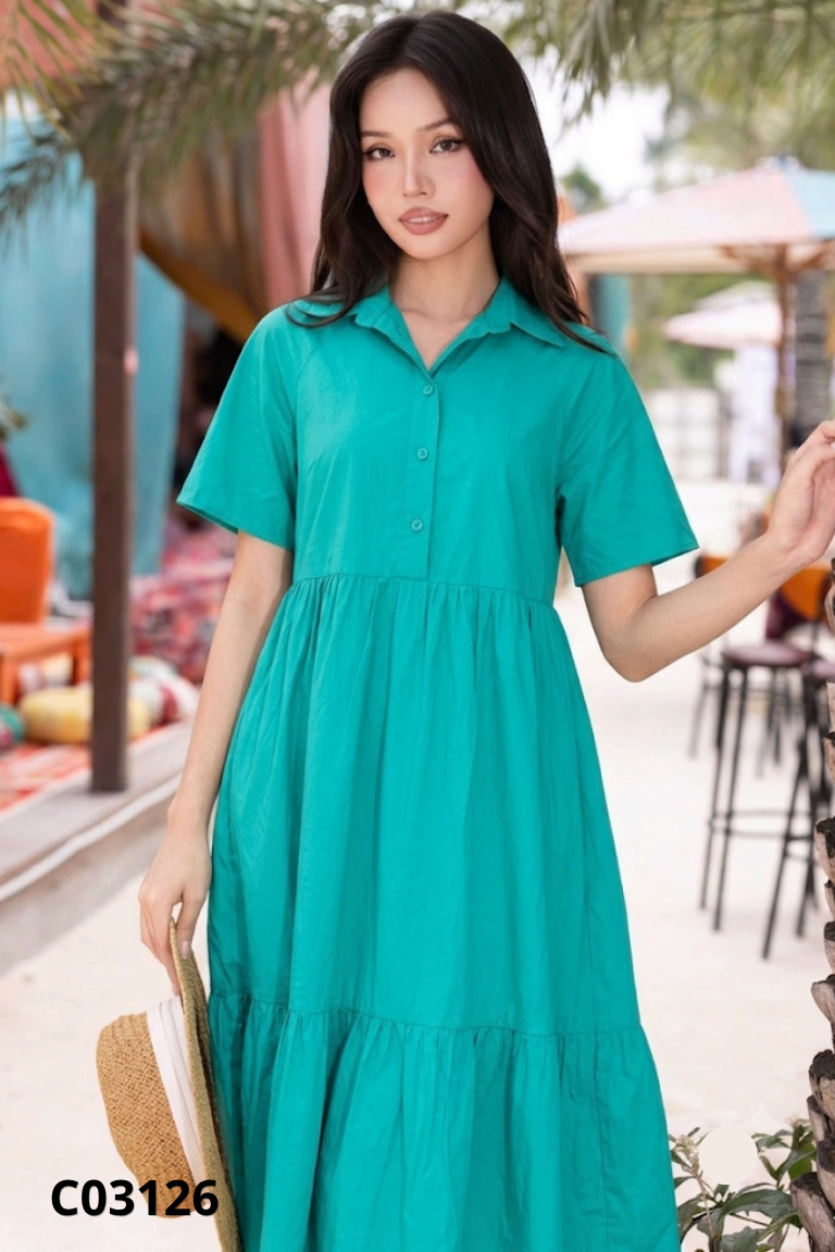 Váy babydoll xanh đậm