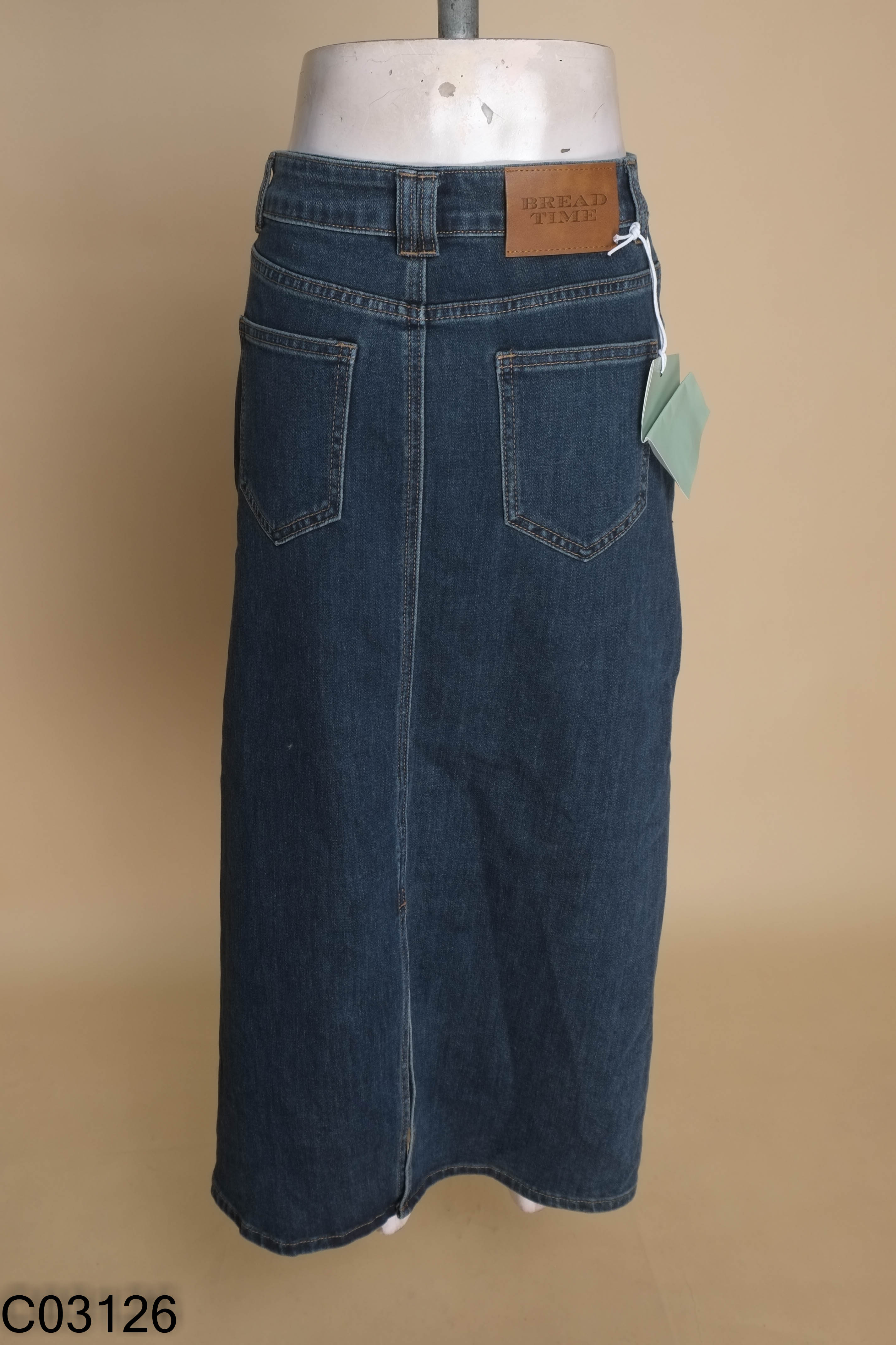 NEWTAG Chân váy jeans xanh