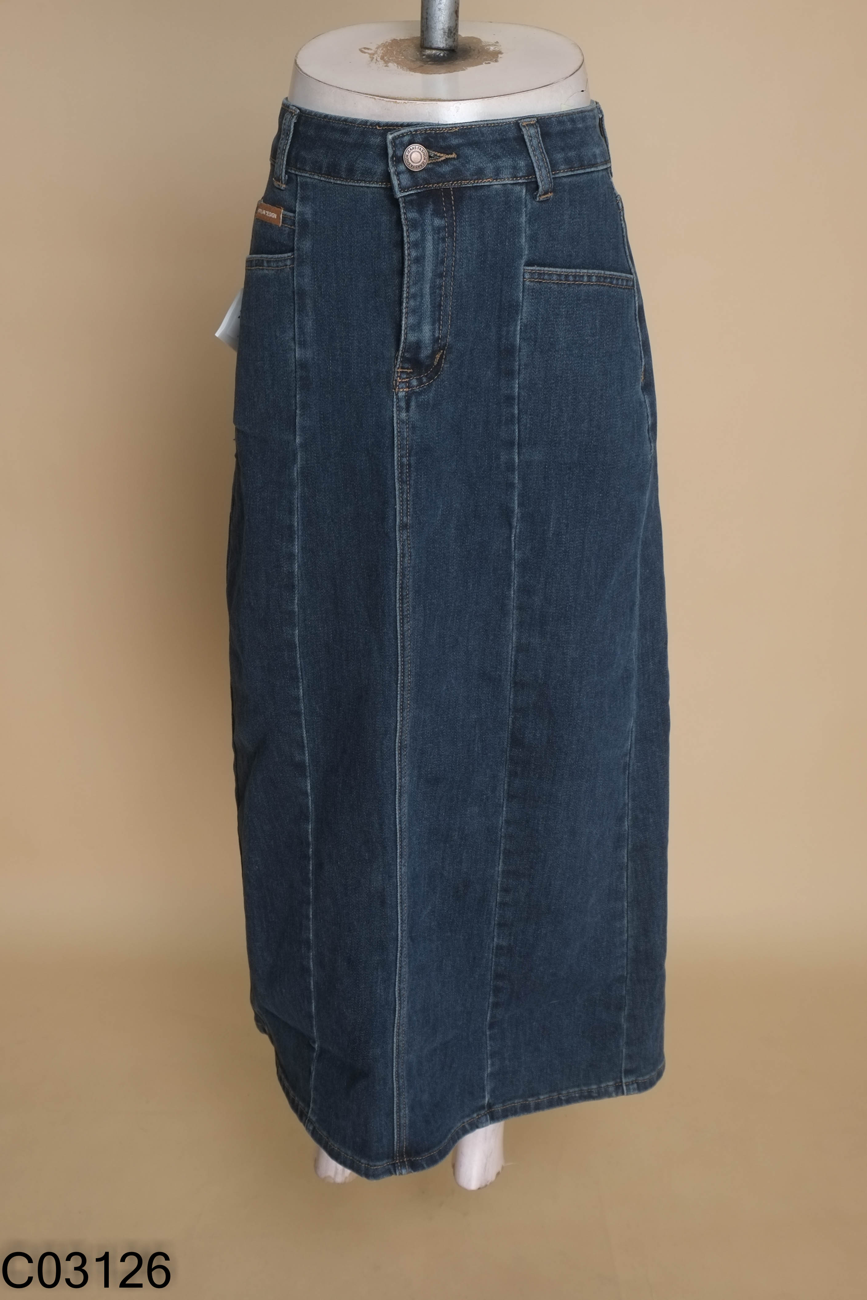 NEWTAG Chân váy jeans xanh