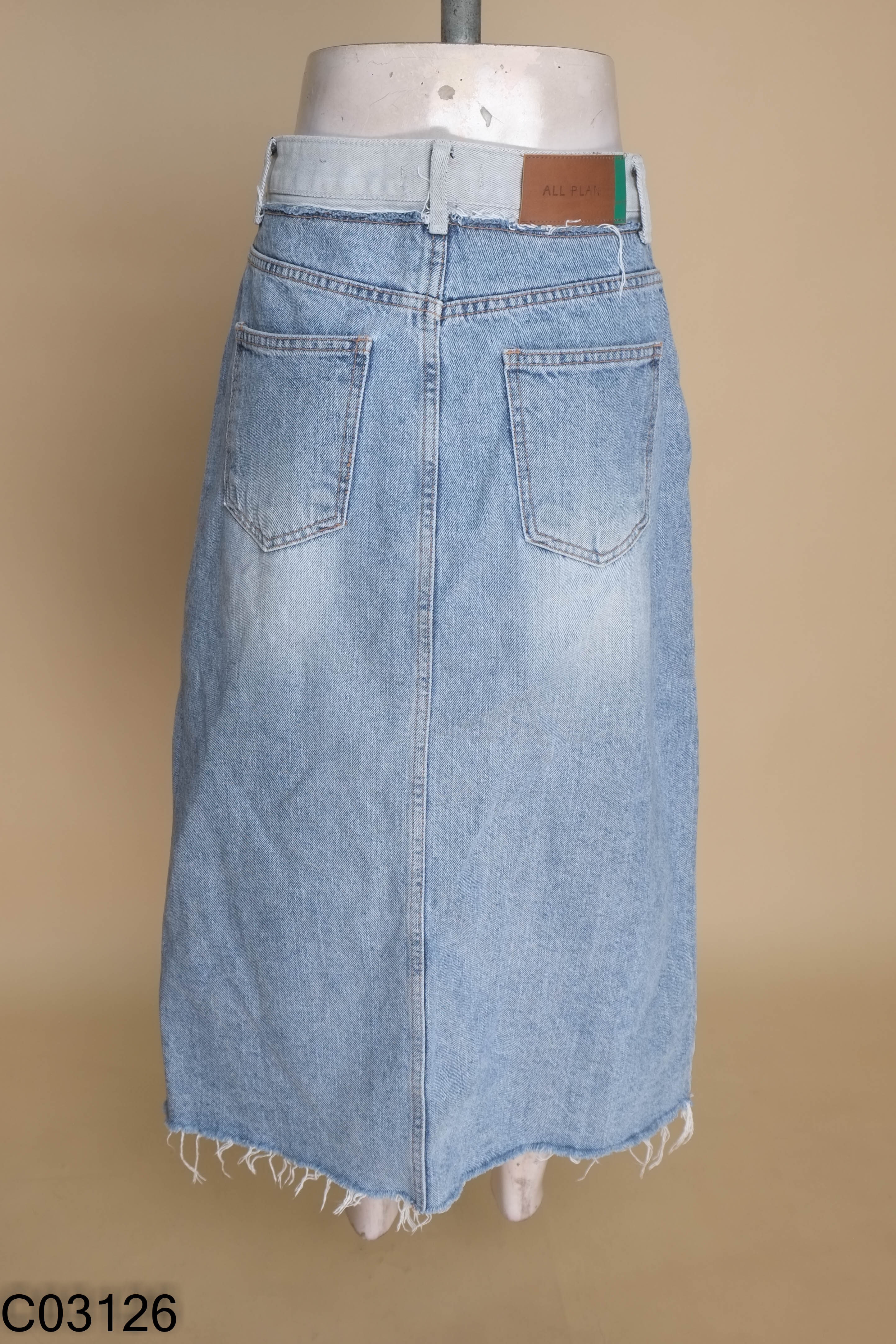 Chân váy ALL PLAN jeans xanh nhạt