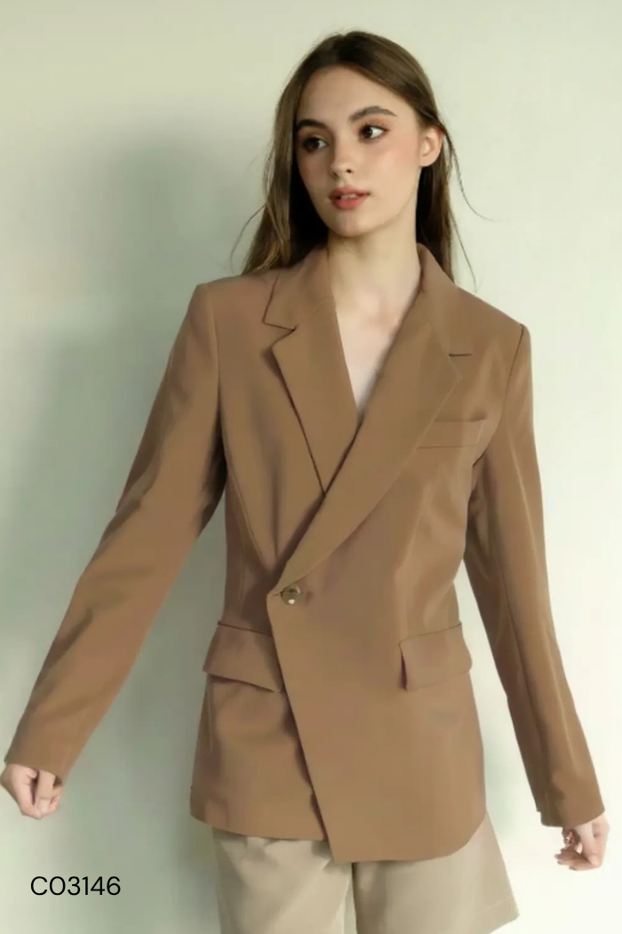 Áo blazer LOVE PARIS cúc lệch