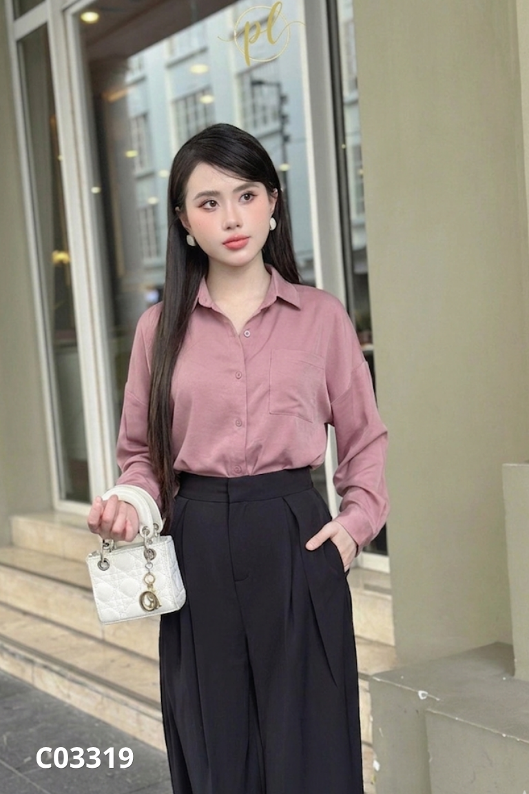 Áo sơ mi 92WEAR hồng