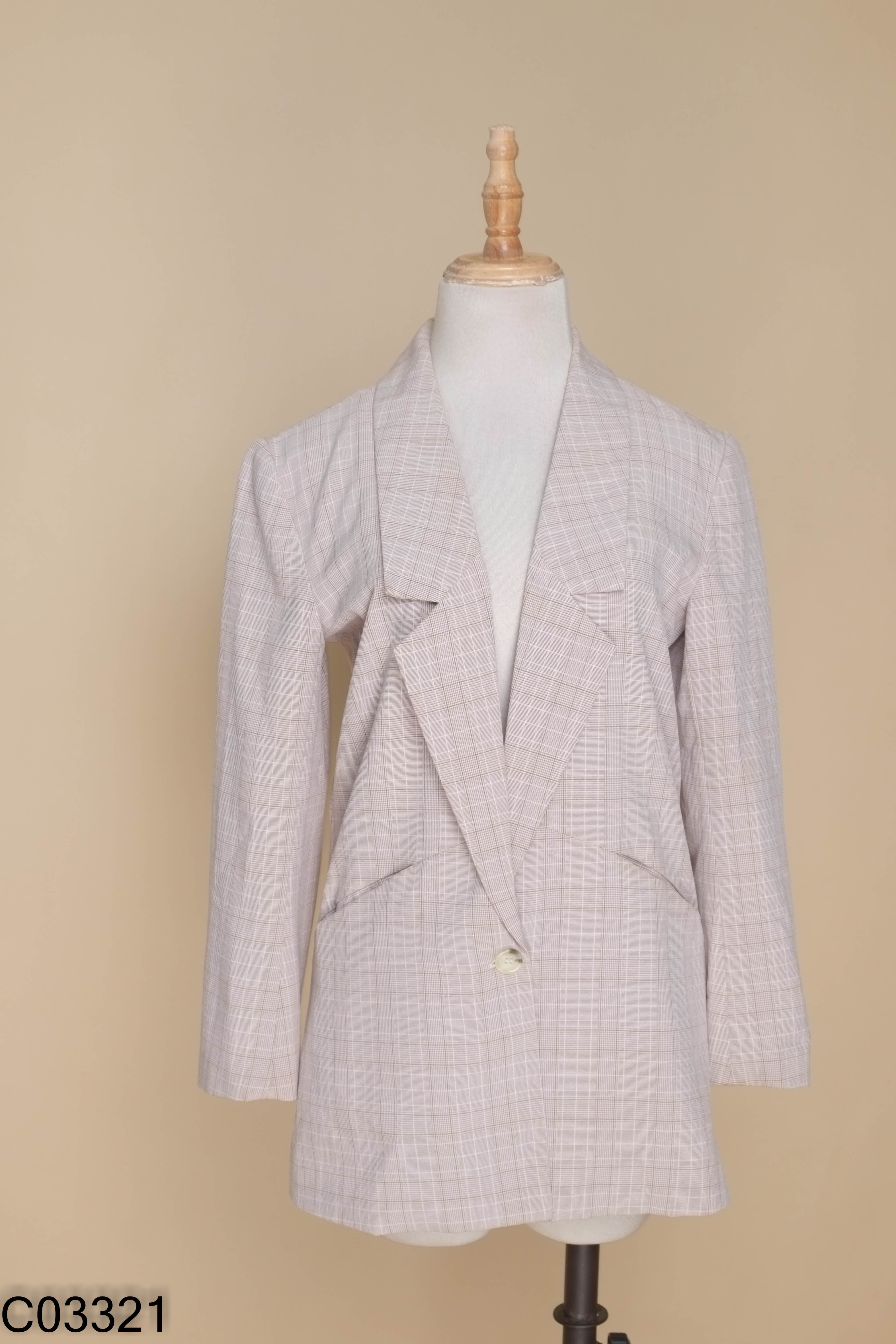 Áo blazer hồng TIIN kẻ