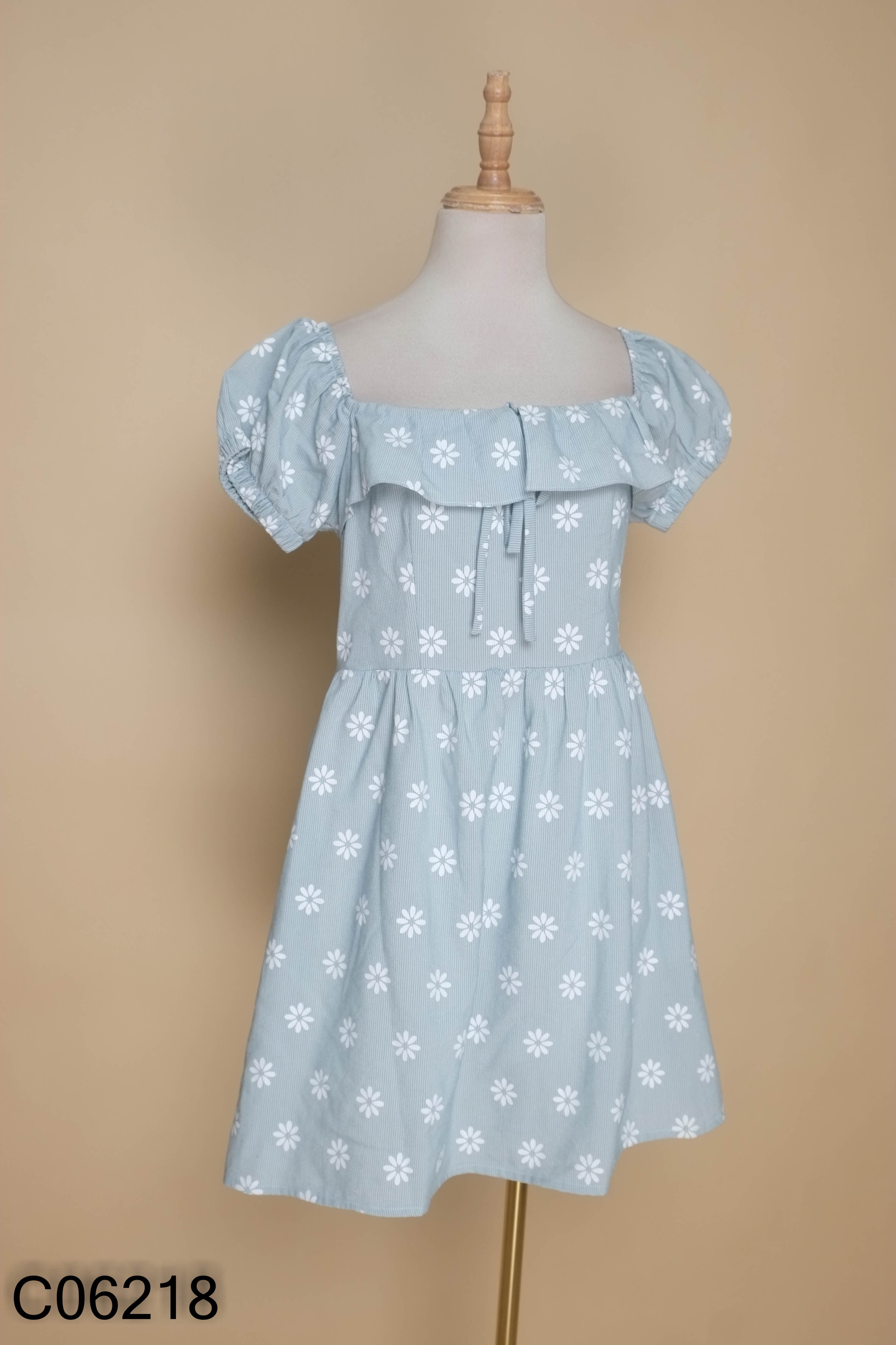 Váy xanh BLEUBIRD hoa trắng