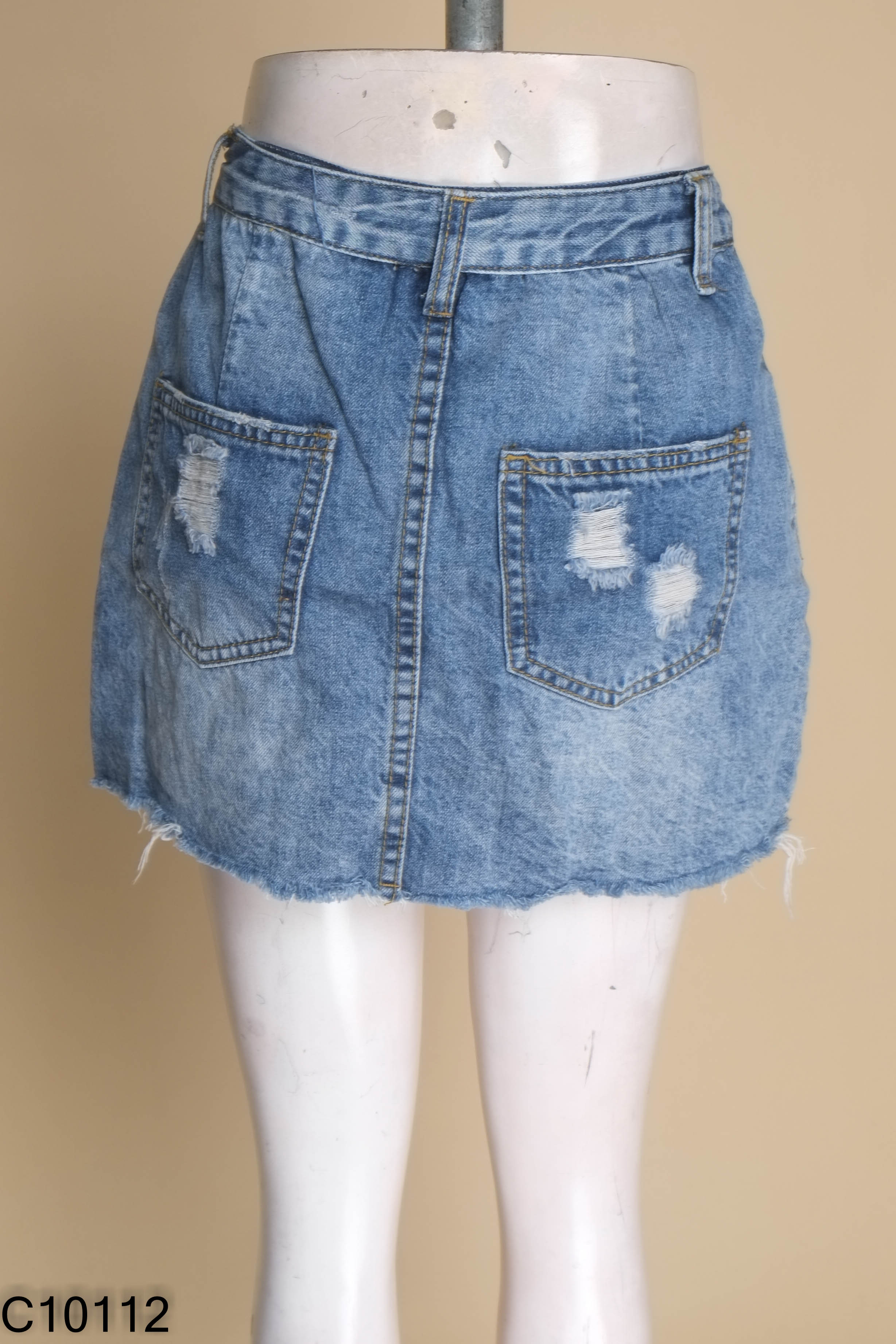 Chân váy jeans xanh ngắn