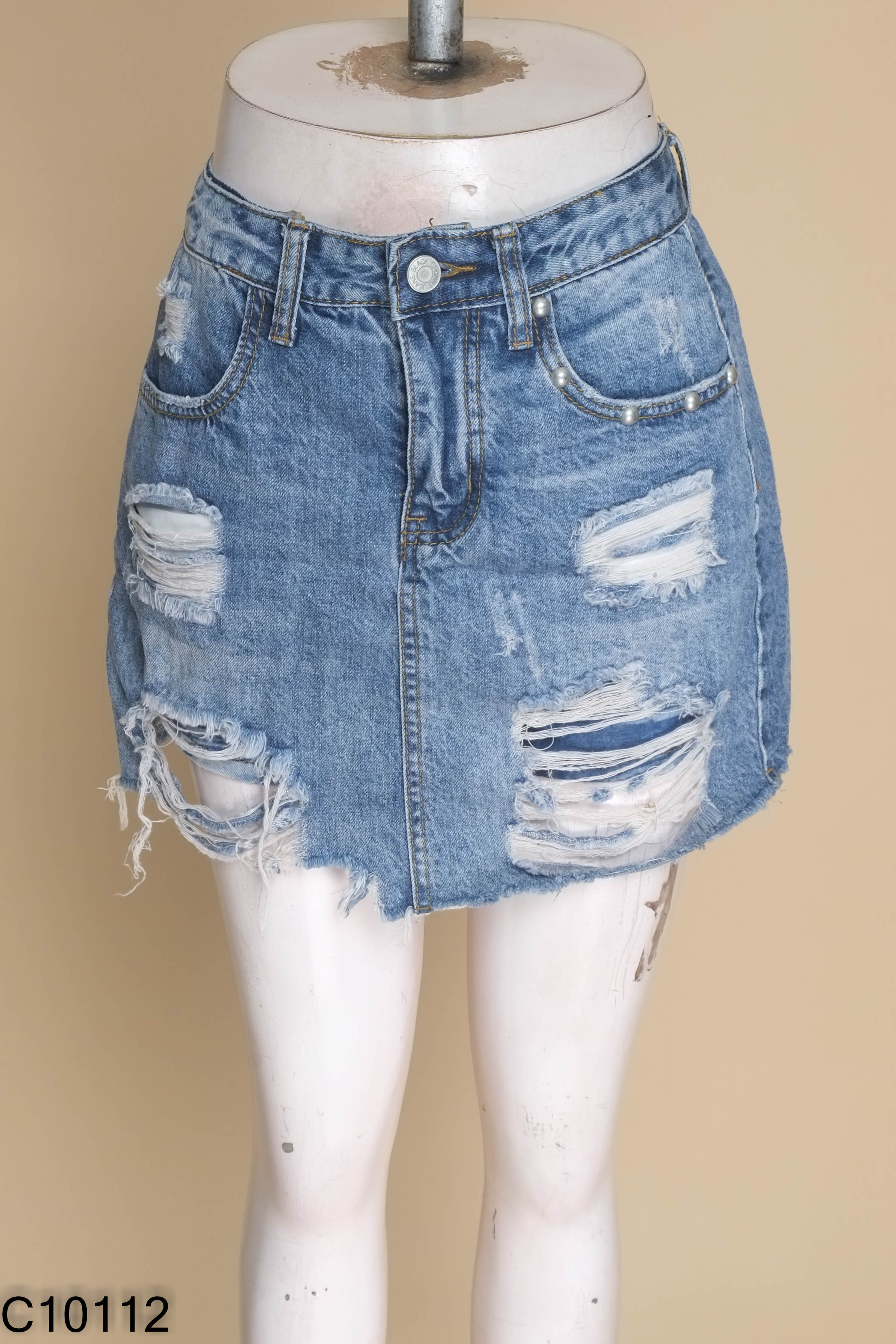 Chân váy jeans xanh ngắn
