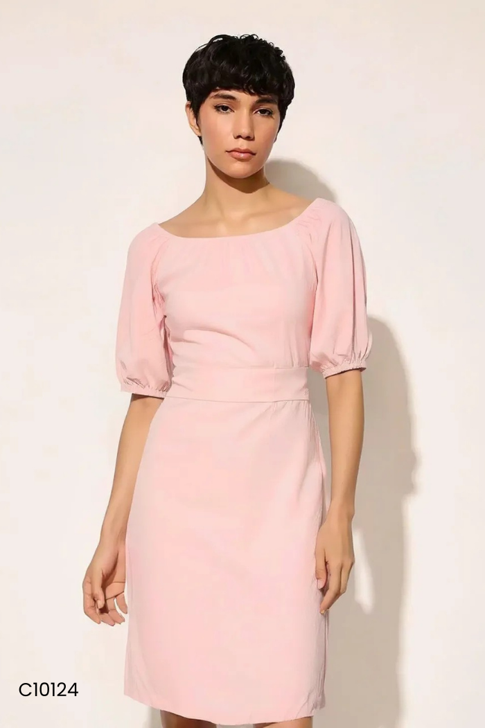 Váy TOP SHOP trễ vai hồng nhạt