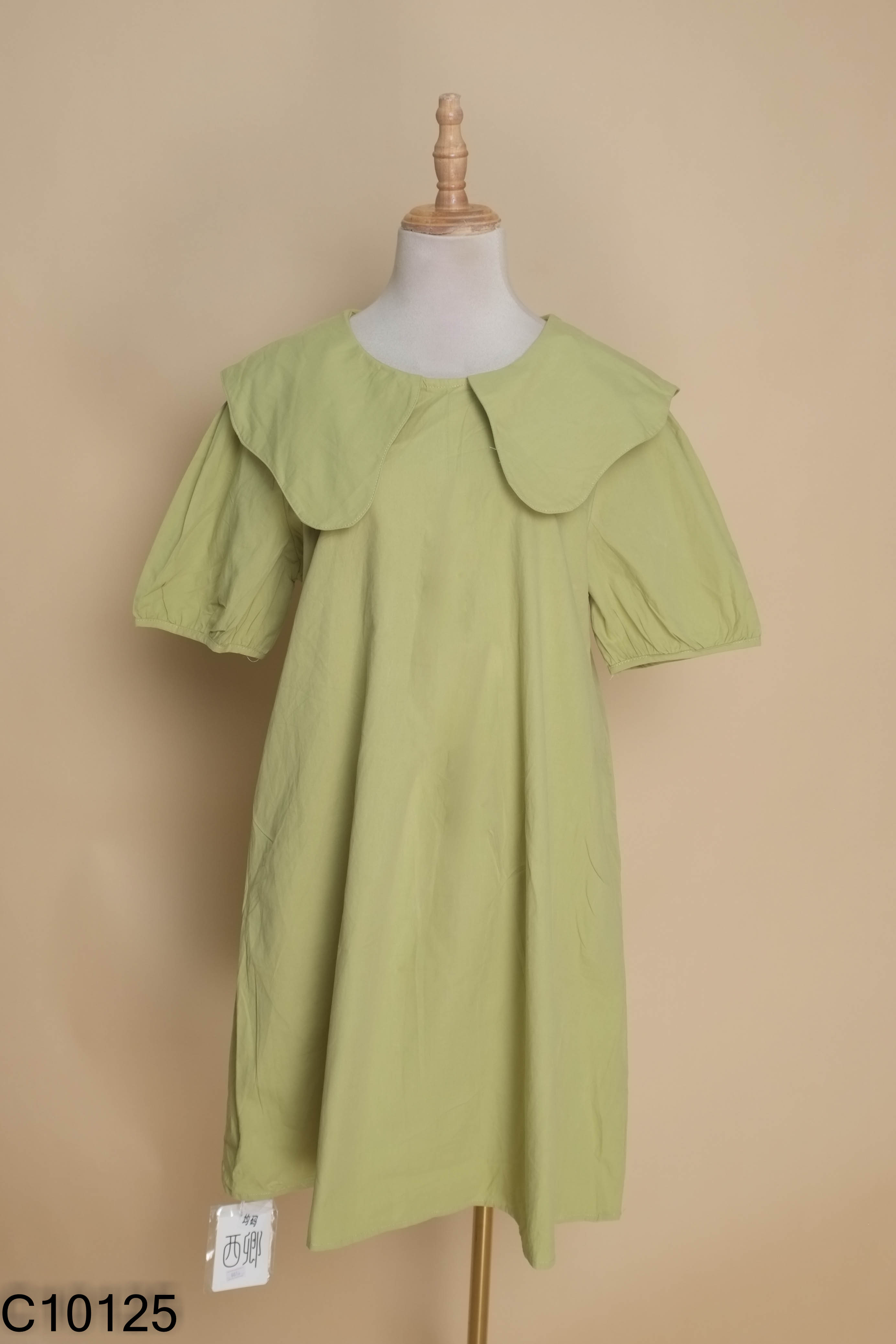 NEWTAG Váy xanh cổ sen