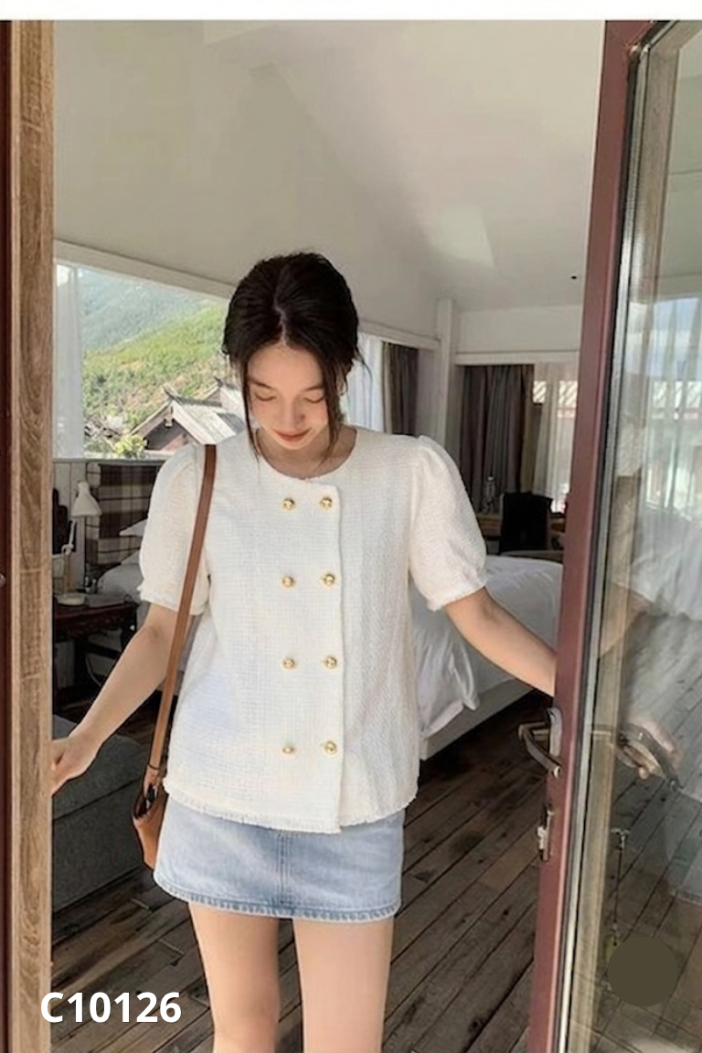 NEWTAG Áo be phối cúc