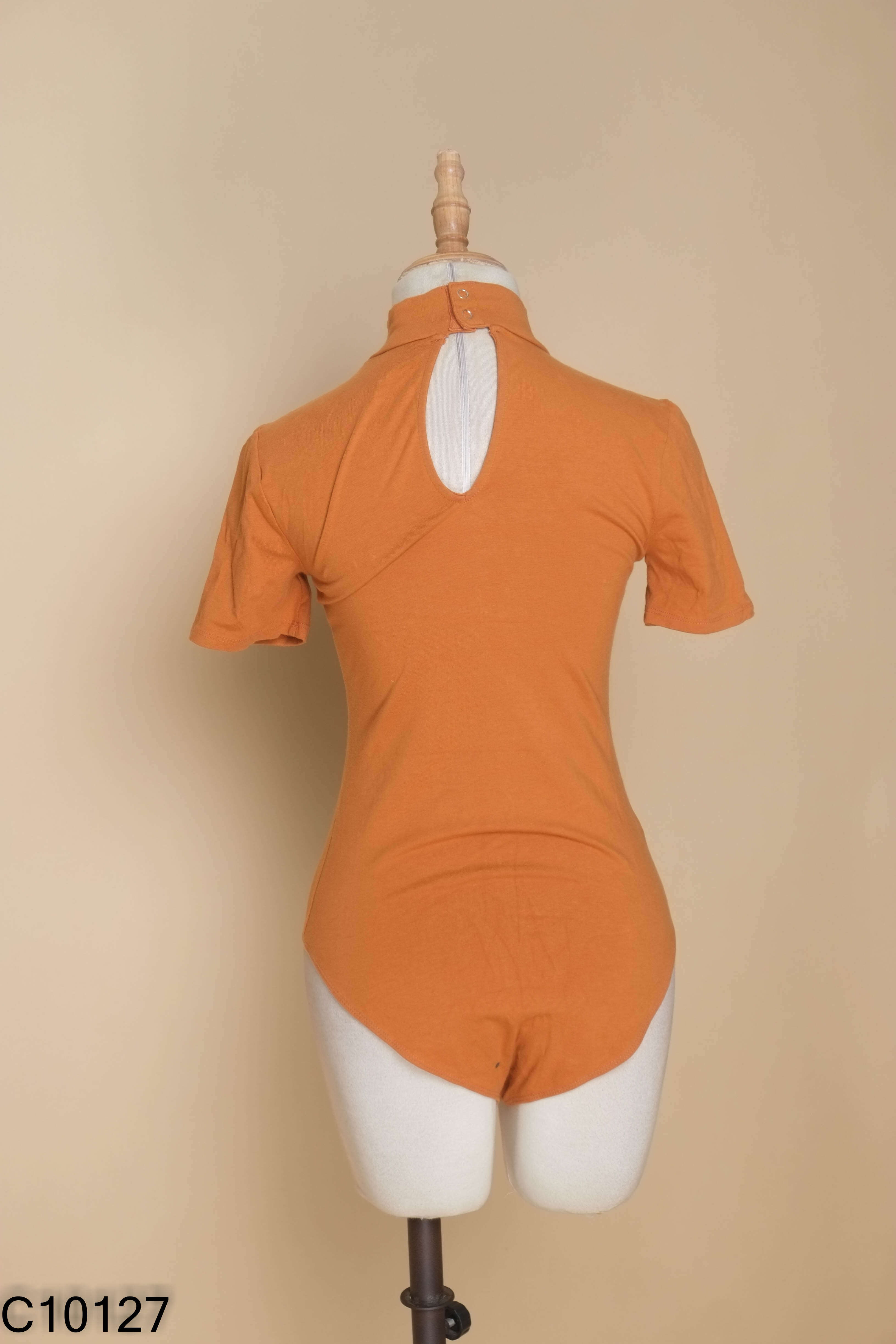 Bodysuits cam nhạt cổ cao