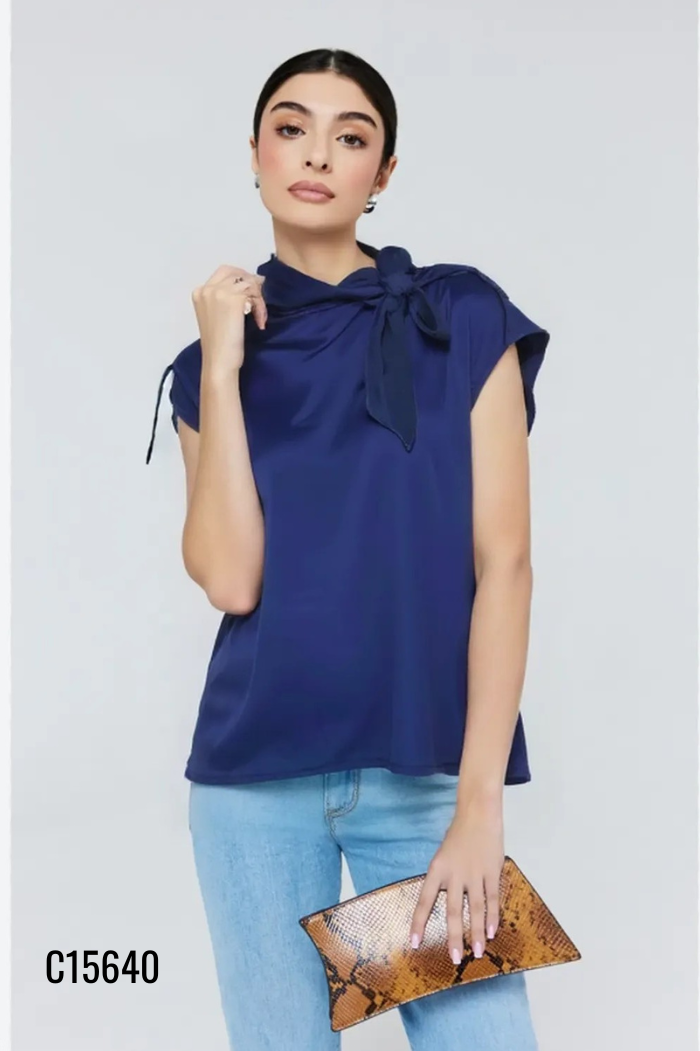 Áo lụa EVERLUXE xanh than