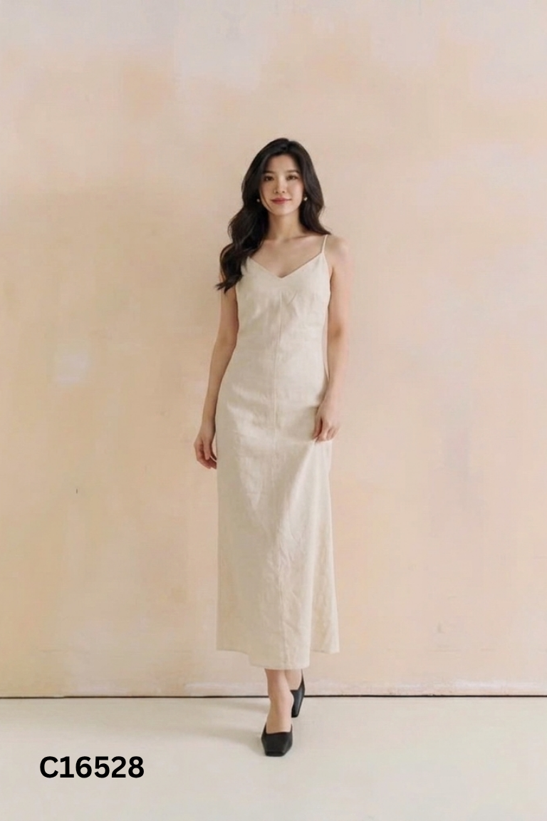 Váy JM DESIGN vàng nhạt hai dây