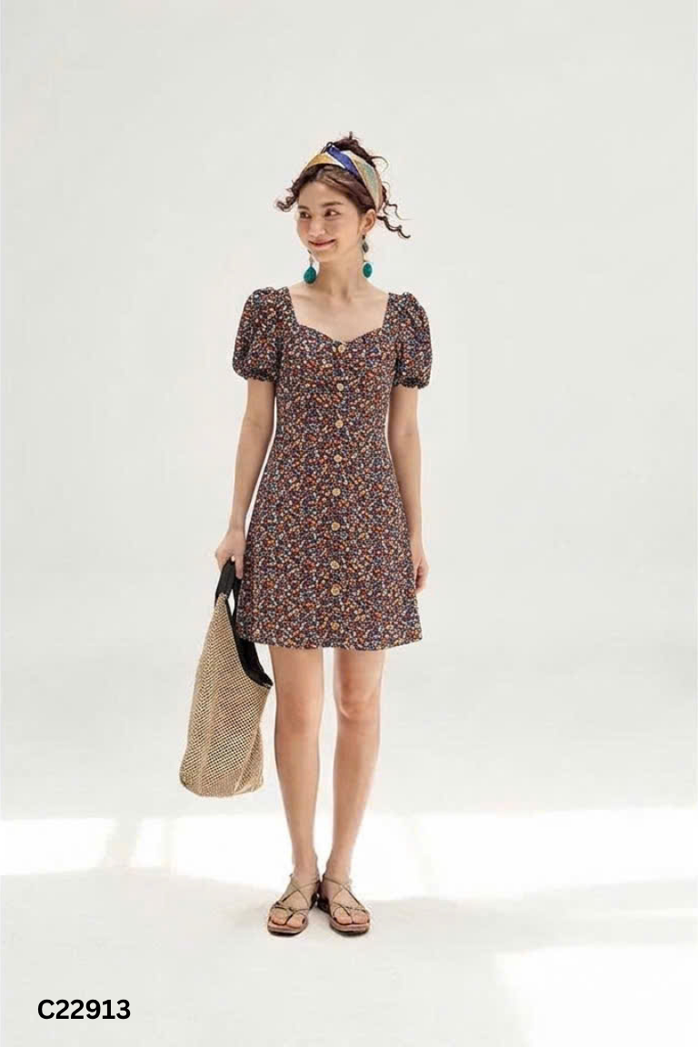 Váy ADORE DRESS đen hoa