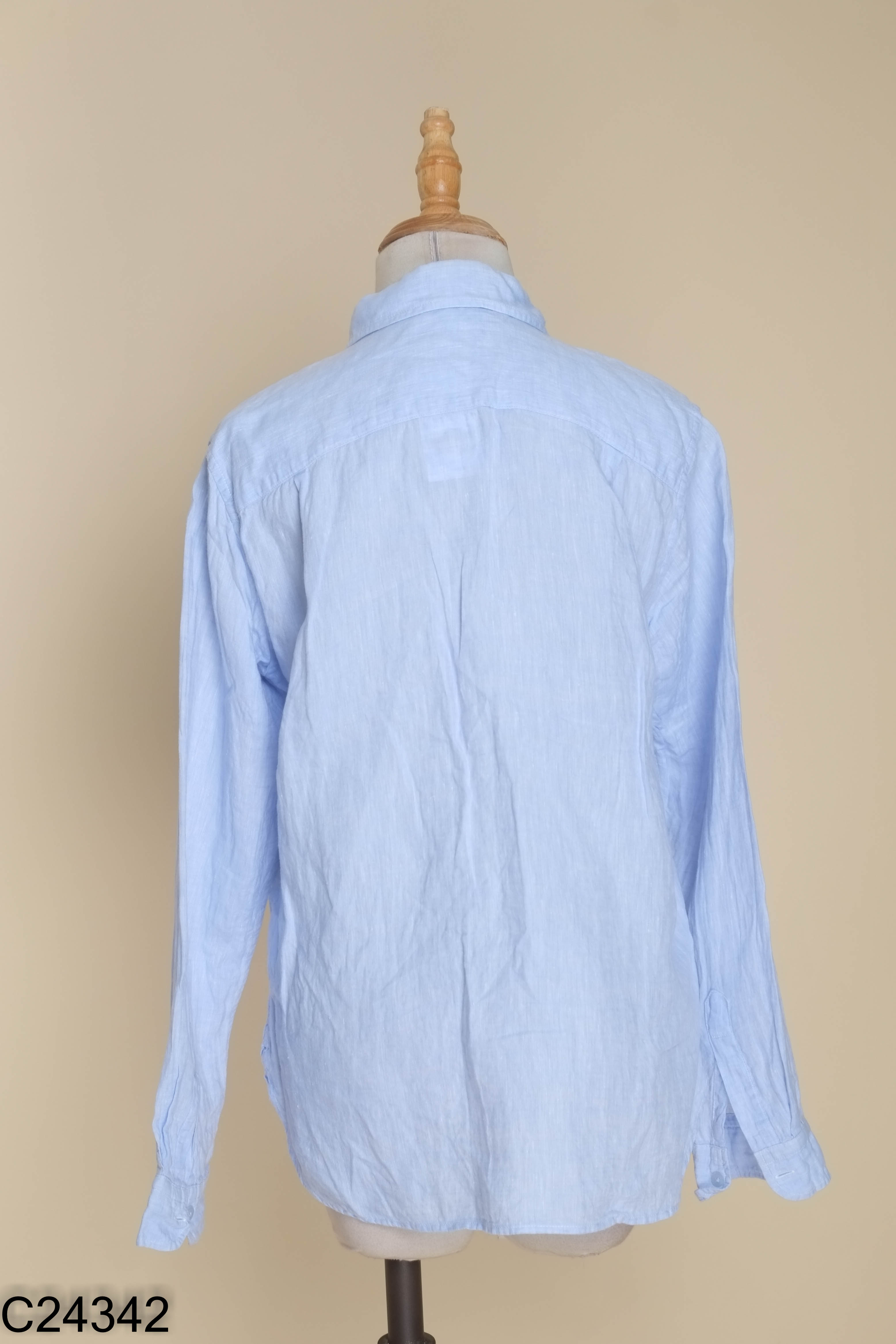 Áo sơ mi xanh dương UNIQLO trơn